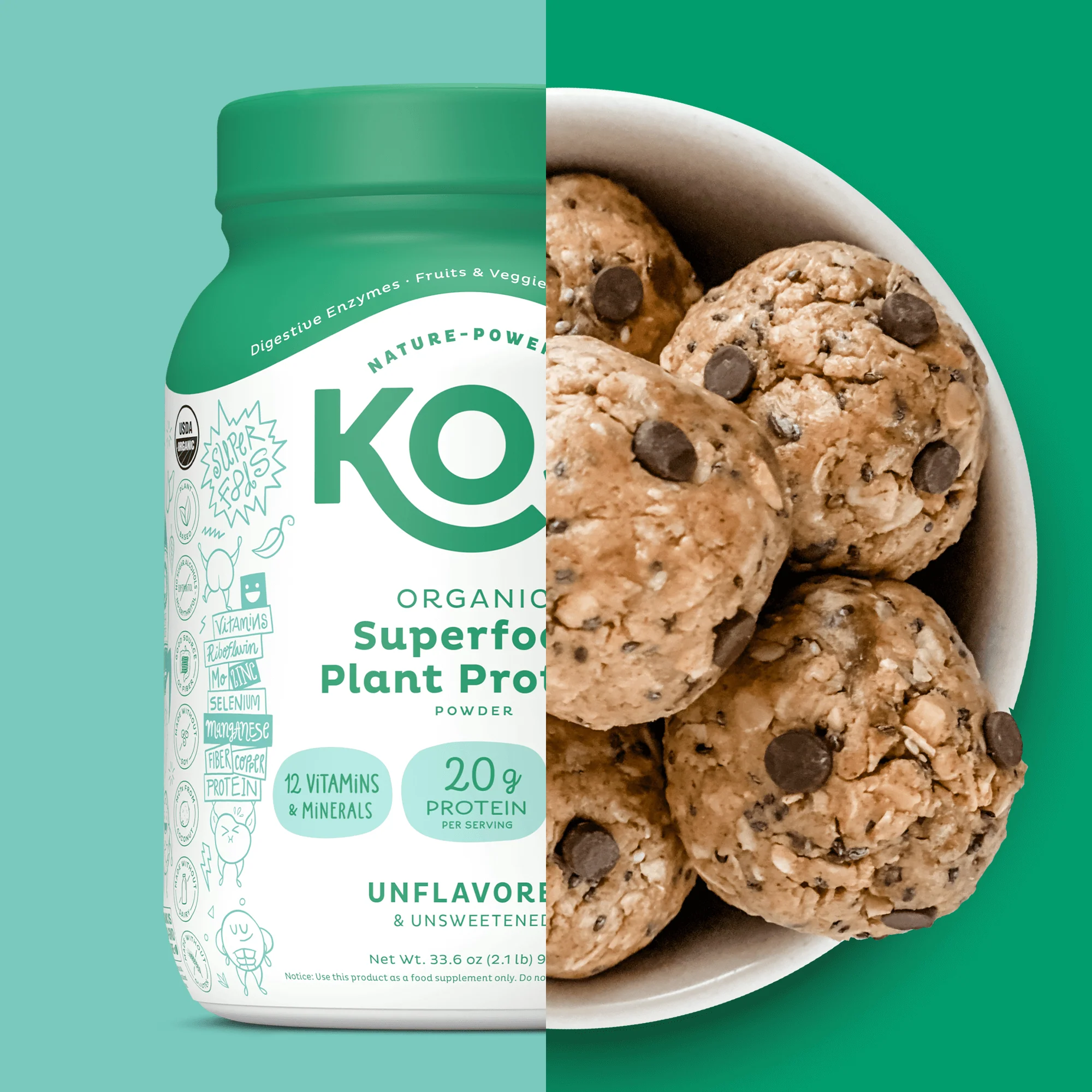Organic Plant Protein, Unflavored & Unsweetened, 28 Servings - Image 11