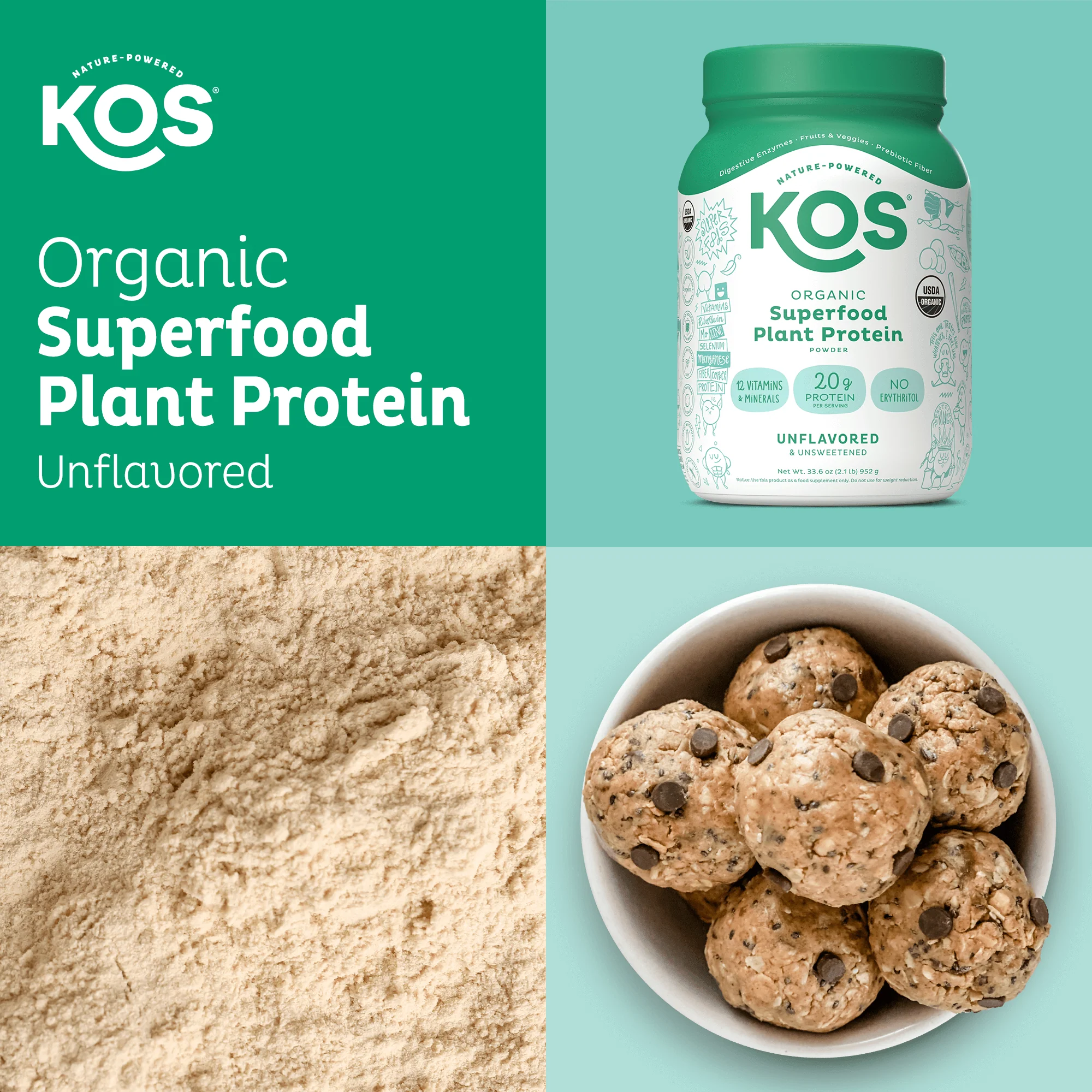 Organic Plant Protein, Unflavored & Unsweetened, 28 Servings - Image 13