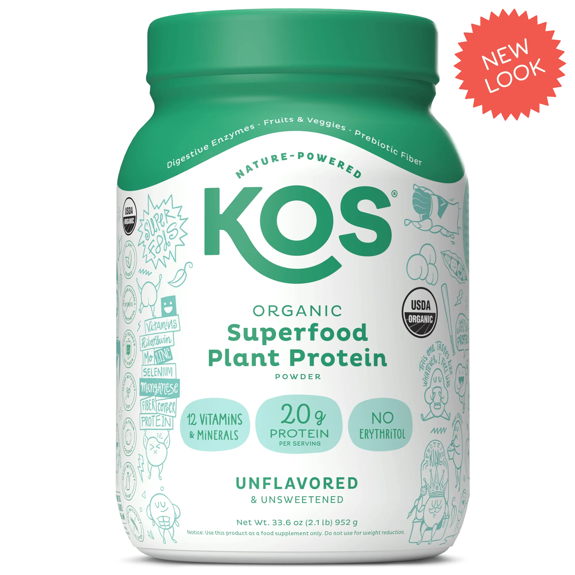 Organic Plant Protein, Unflavored & Unsweetened, 28 Servings - Image 2