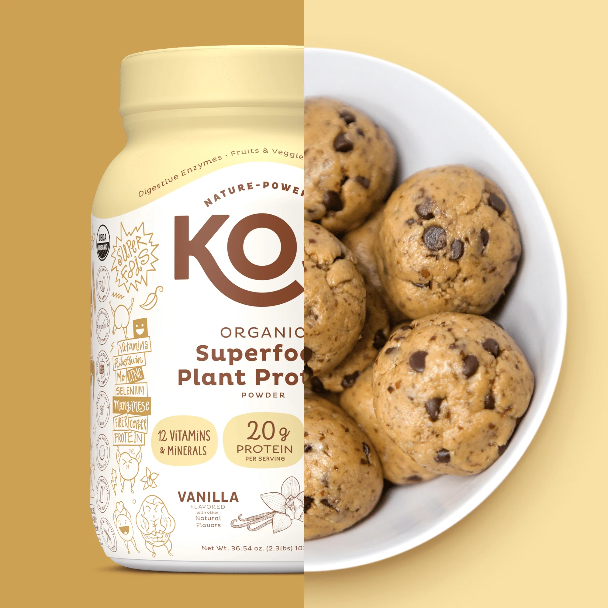 Organic Plant Protein, Vanilla, 28 Servings - Image 12