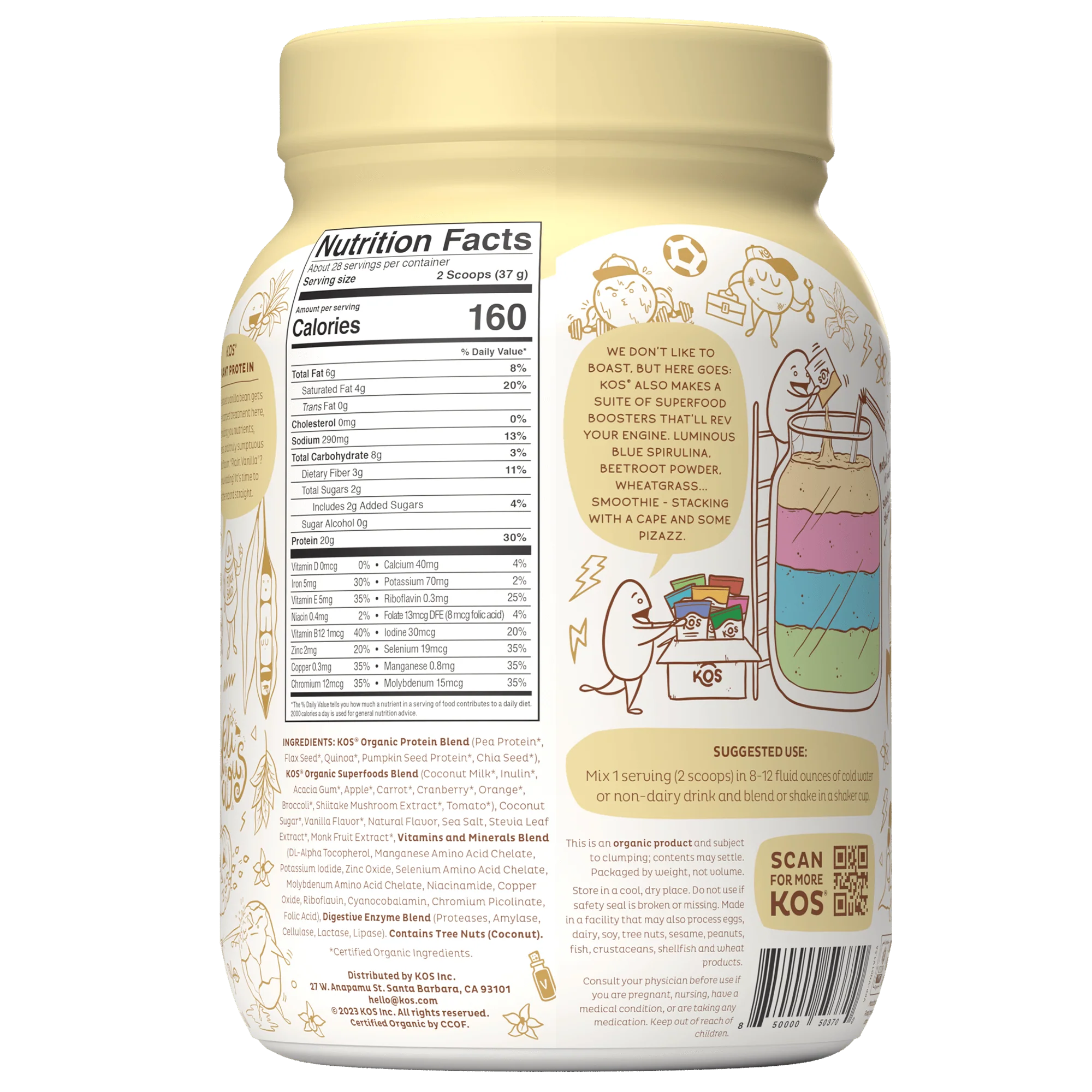 Organic Plant Protein, Vanilla, 28 Servings - Image 3