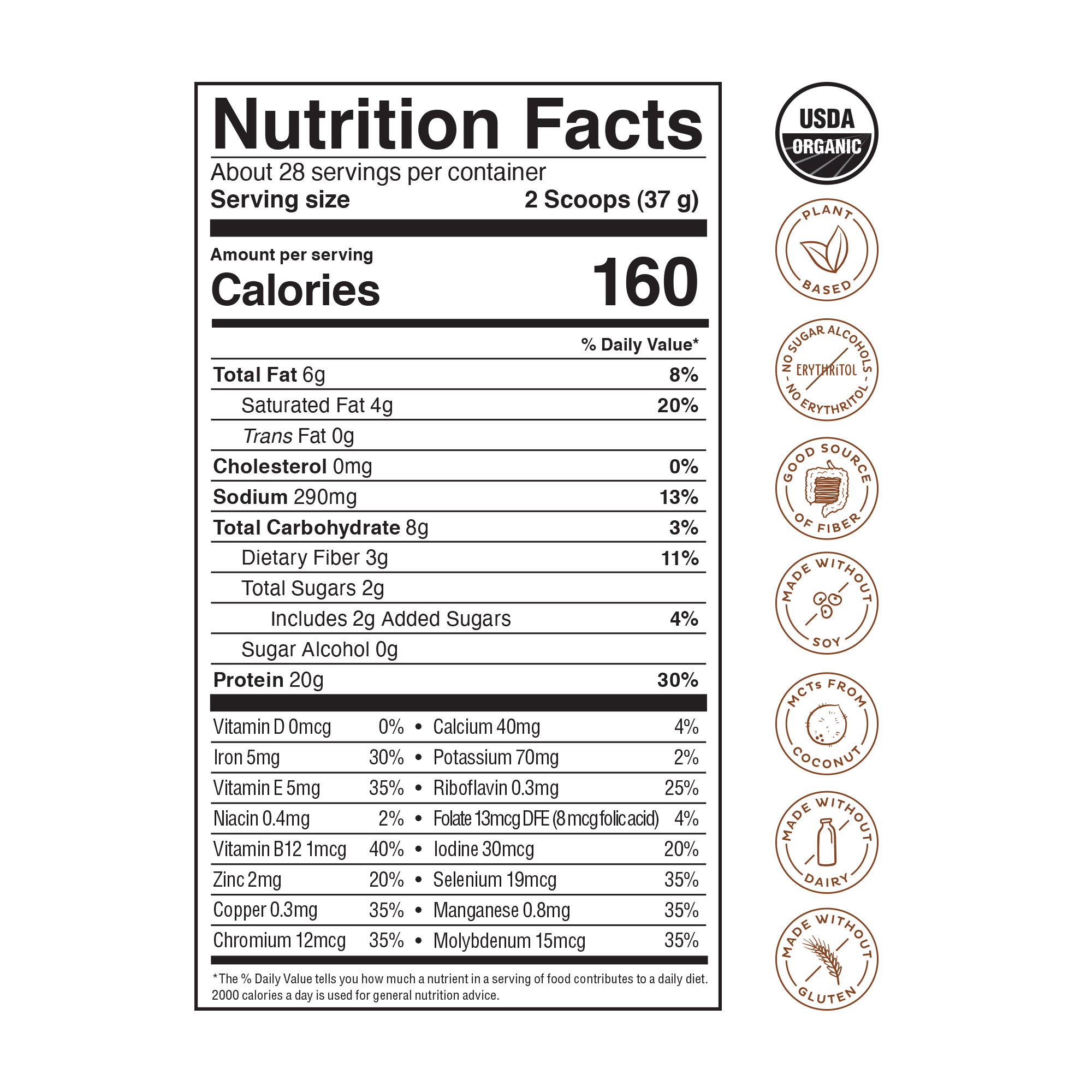 Organic Plant Protein, Vanilla, 28 Servings - Image 6