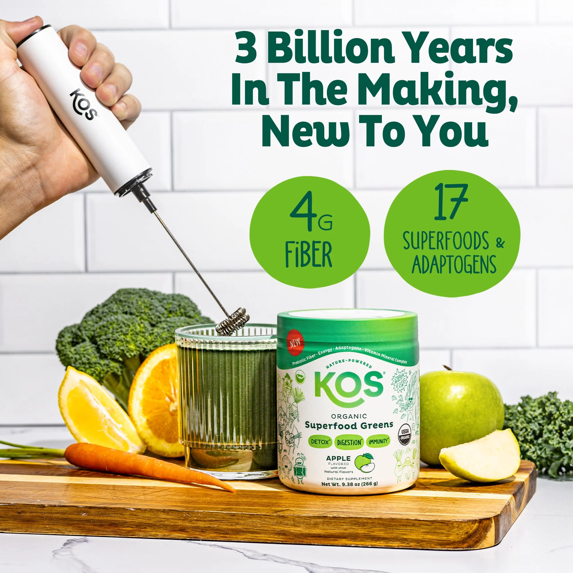 KOS Organic Superfood Greens - Apple Flavor - Image 5