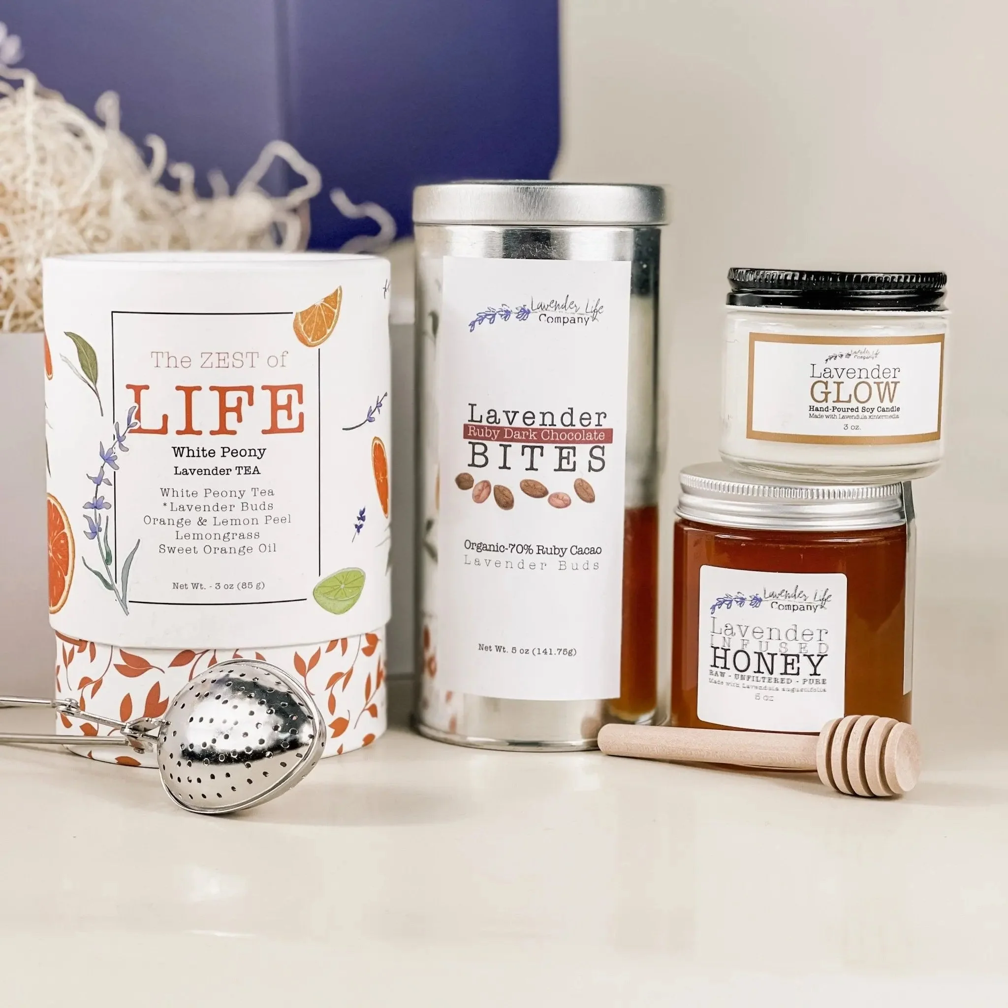 Lavender Tea & Chocolate Gift Box Set - Image 2