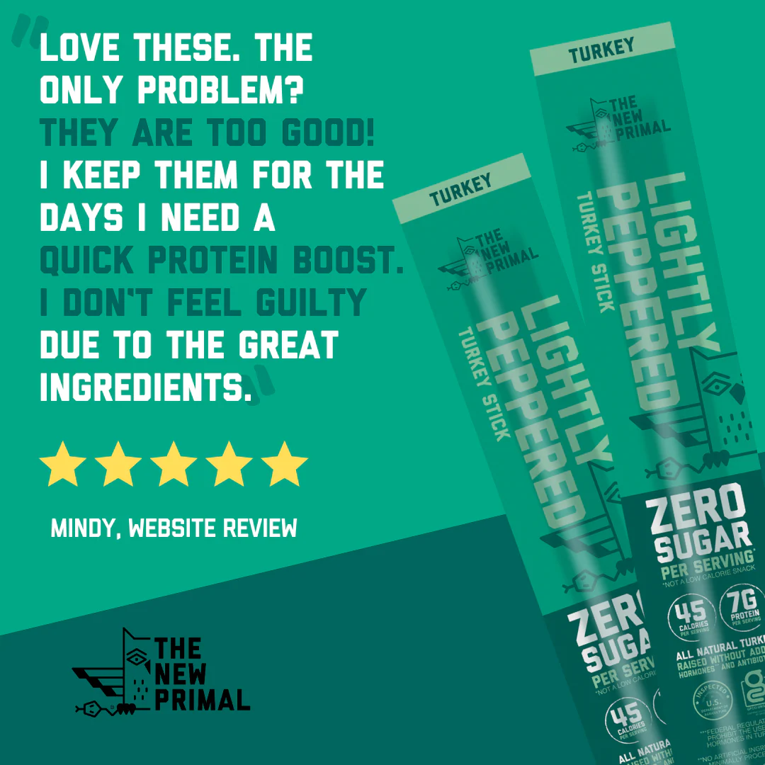 Lightly Peppered Turkey Meat Sticks, All-Natural Turkey, Zero Sugar (20 Sticks) - Image 5