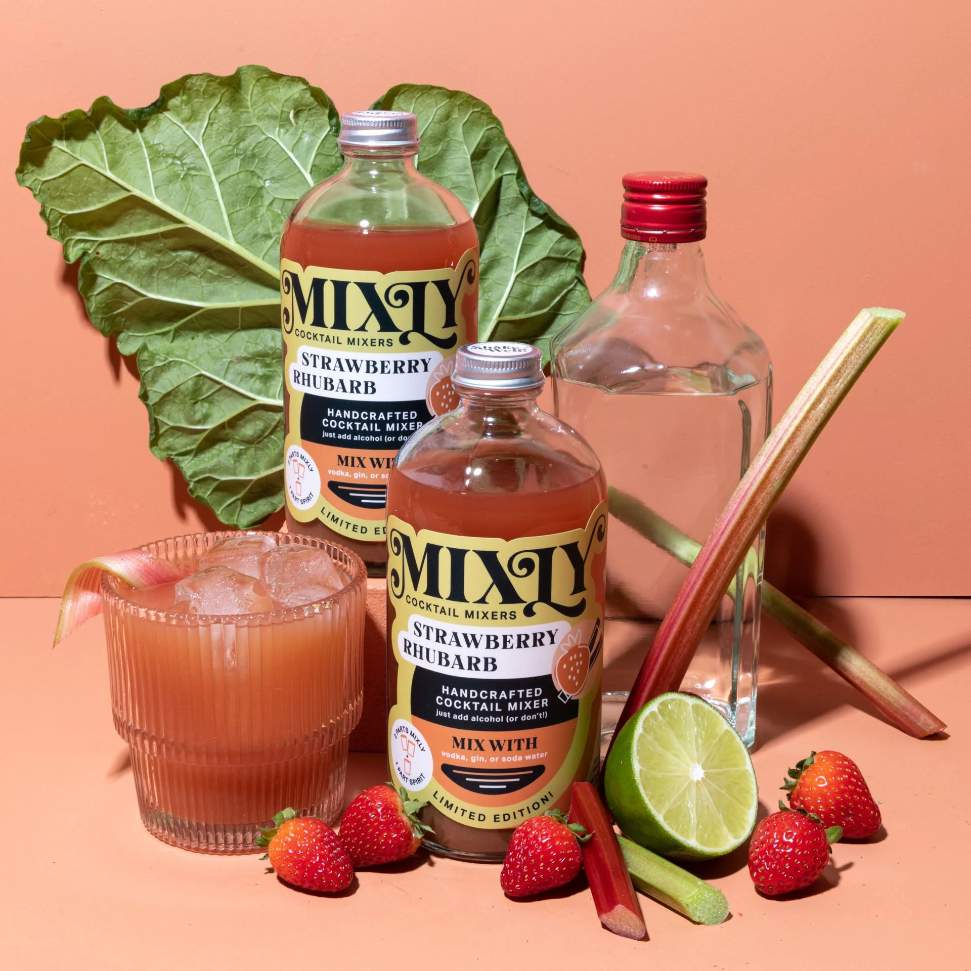 Limited Edition! Strawberry Rhubarb - Margarita Cocktail & Mocktail Mixer - Image 2