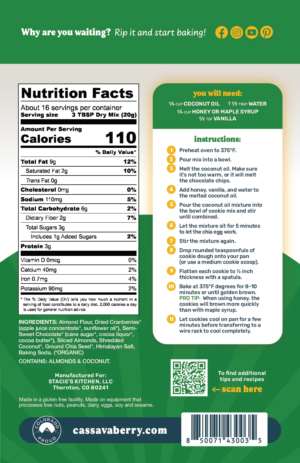 Gluten-Free & Plant-Based Loaded Cookie Baking Mix - Image 3