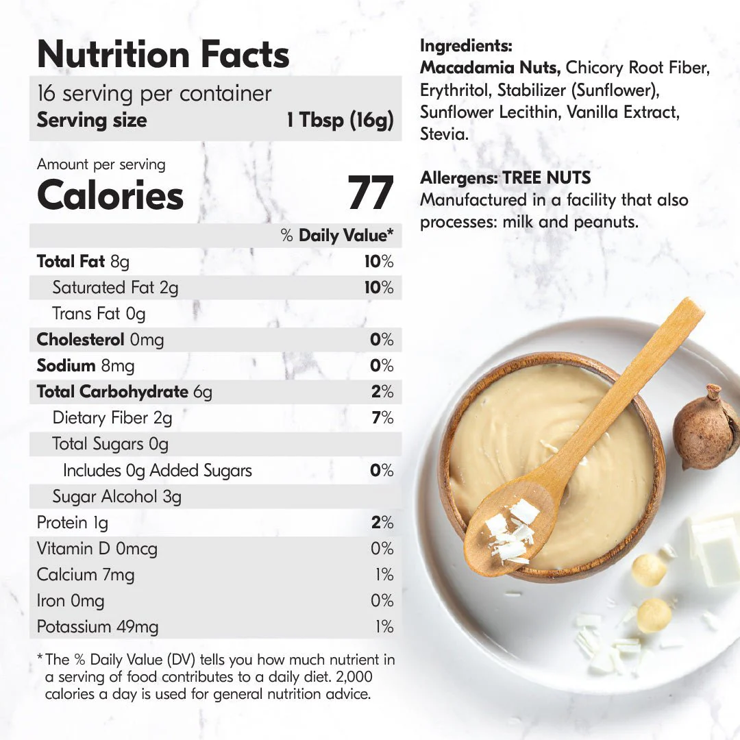 Macadamia Nut Butter White Chocolate Flavor  (1 Flavor, 1 Jar) - Image 4