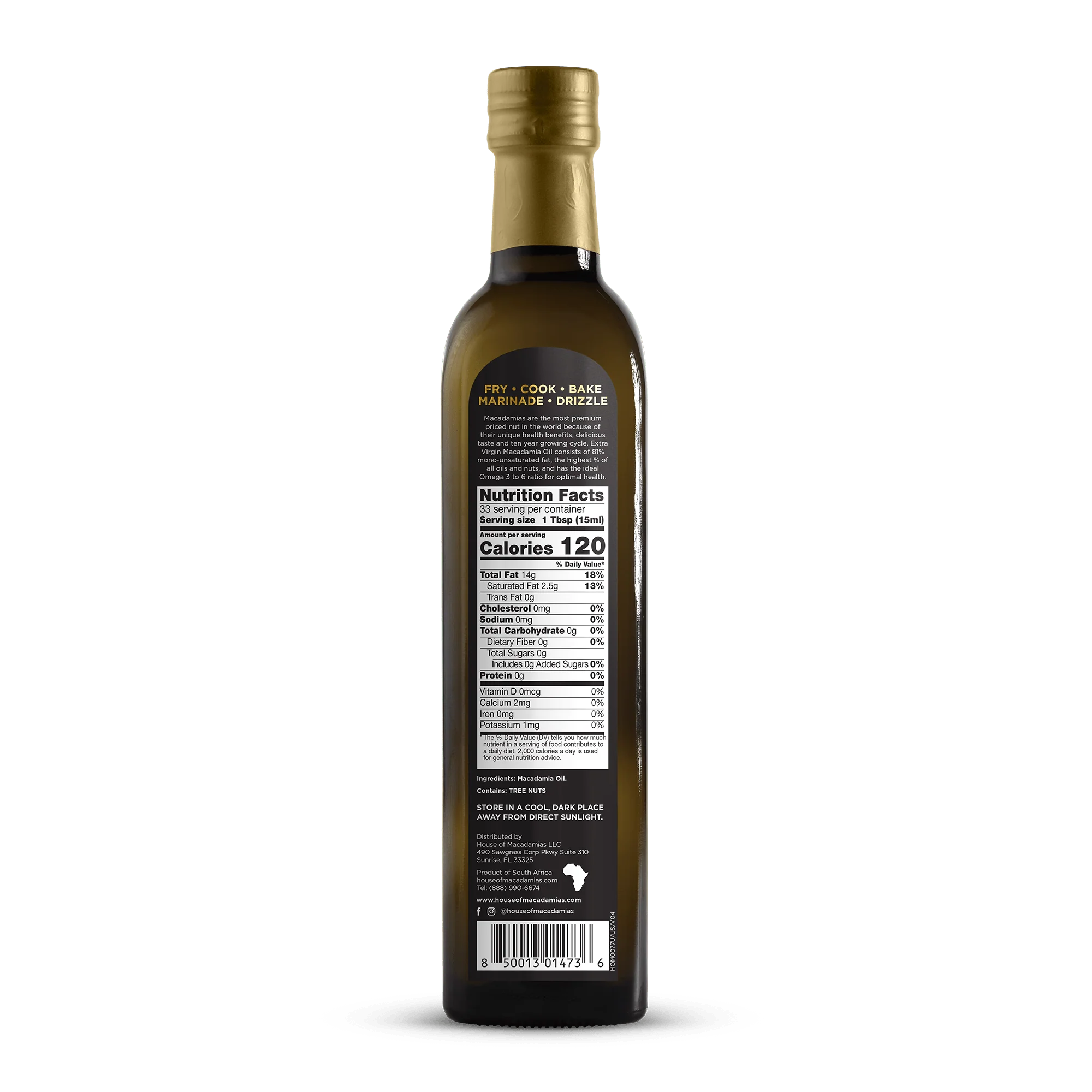 Macadamia Oil Extra Virgin Cold Pressed 16.9 oz. - Image 2