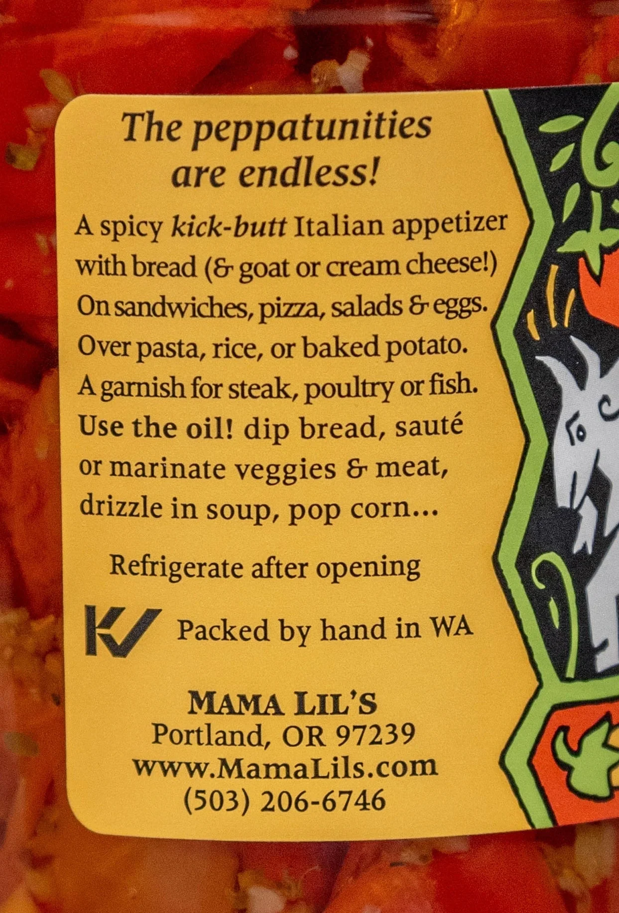 Mama Lil's Kick Butt Peppers in Oil (Spicy) - 12oz. - Image 5