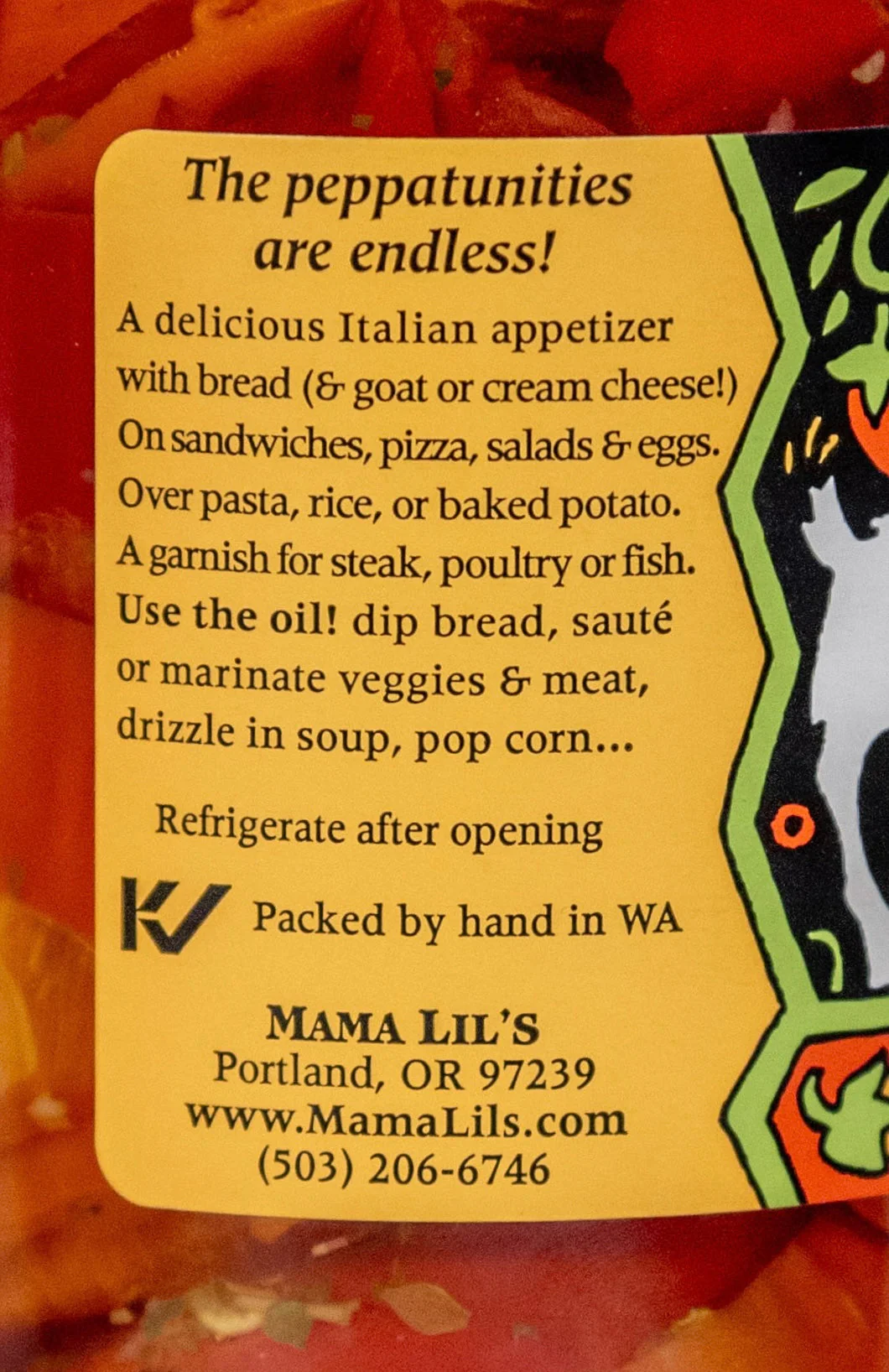 Mama Lil's Mildly Spicy Peppers in Oil (Original) - 12oz. - Image 9