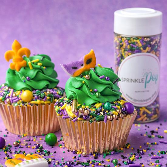 Mardi Gras Party Asst. Pressed Sugar Decorations - Image 2