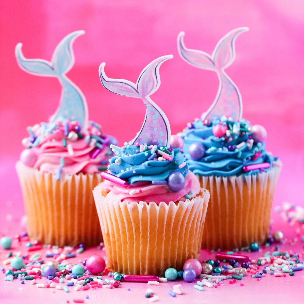 Mermaid Tails Edible Cupcake Toppers - Image 2