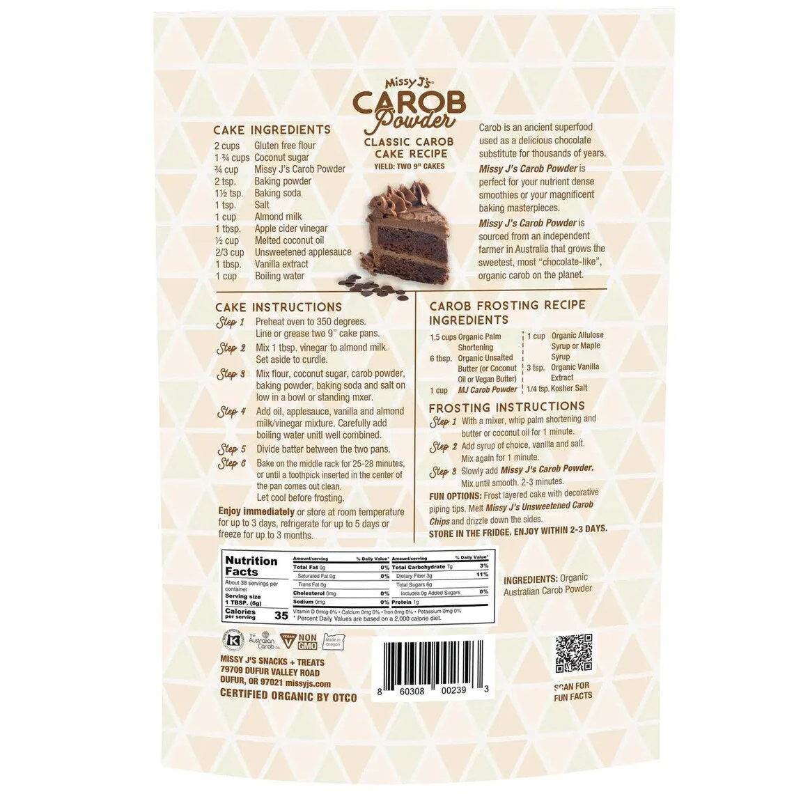 Missy J's Organic Carob Baking Essentials Sampler-3pk - Image 2