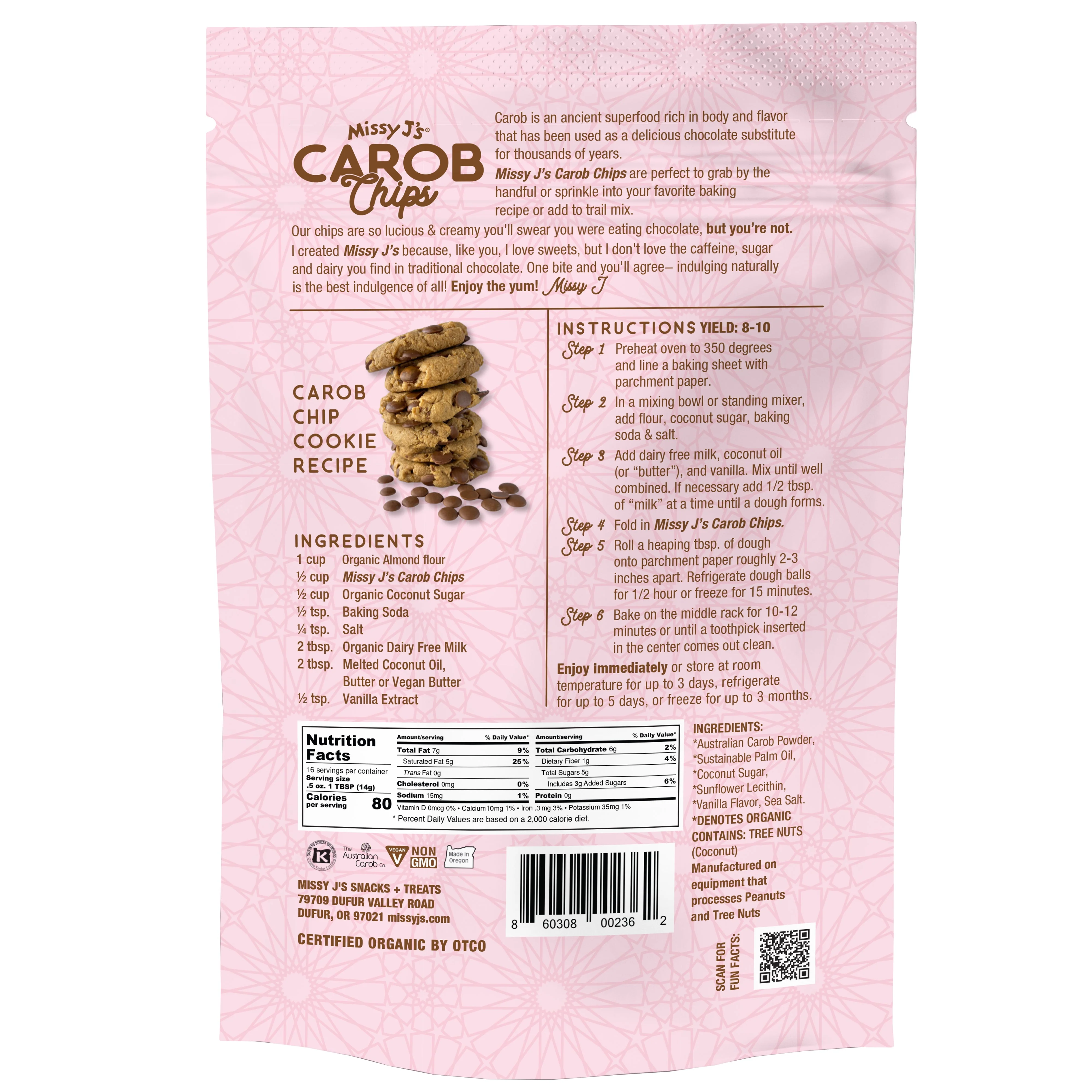 Missy J's Organic Carob Chips Sampler pack-3 flavors - Image 3