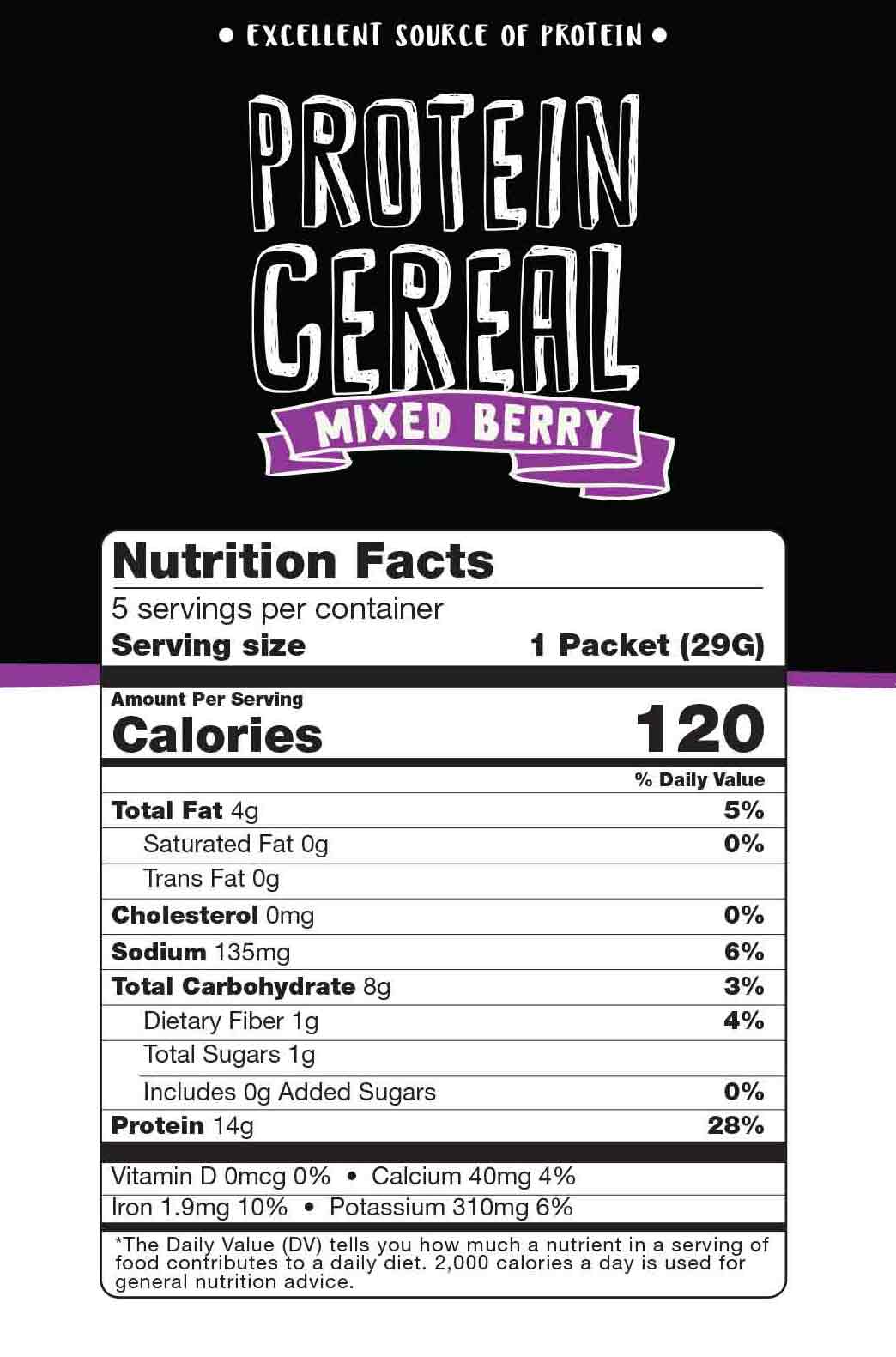 Mixed Berry Protein Cereal - High Protein & Fiber, Low Carb - Image 3