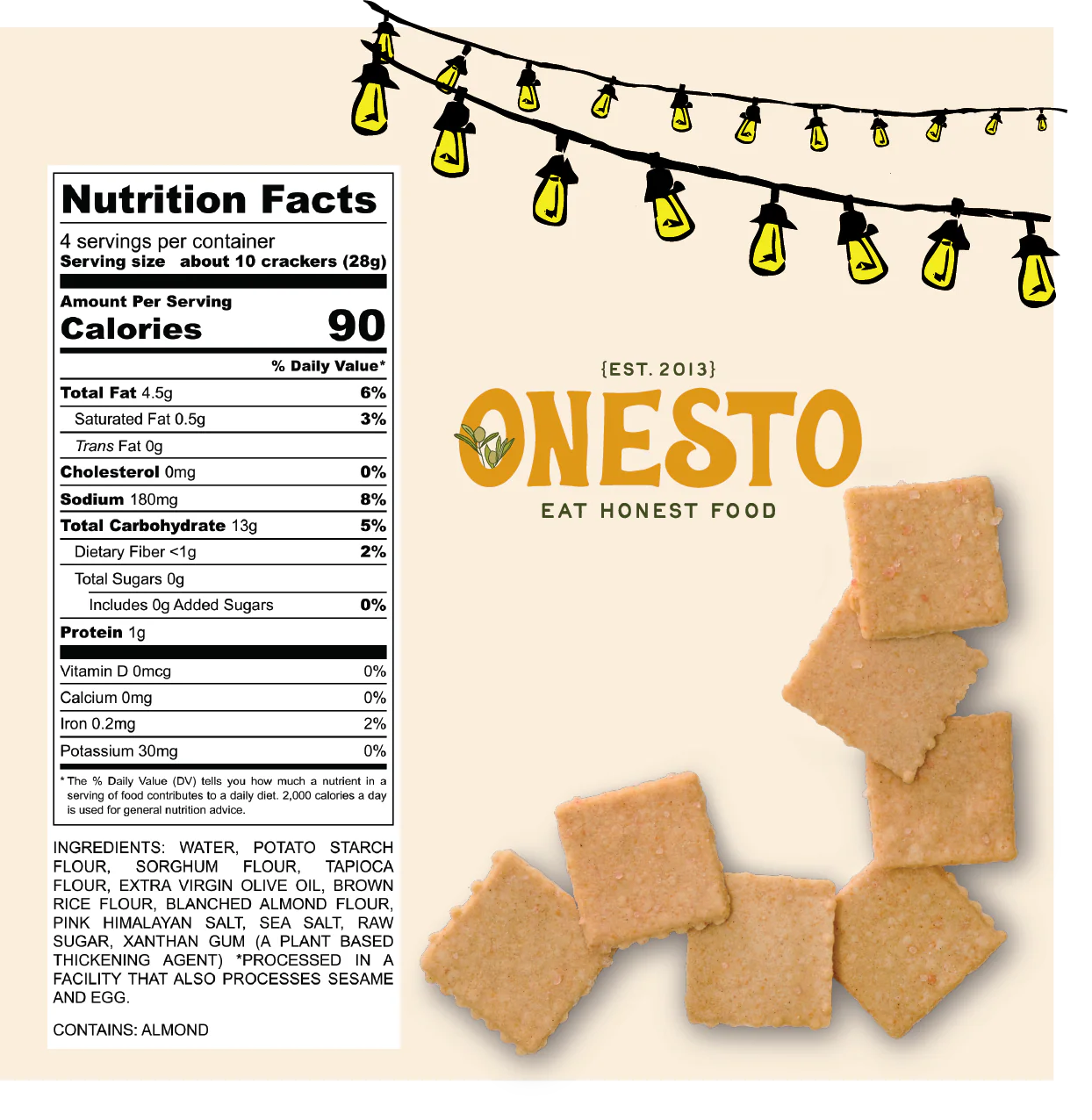 Onesto Gluten-Free Sea Salt Crackers - Image 5