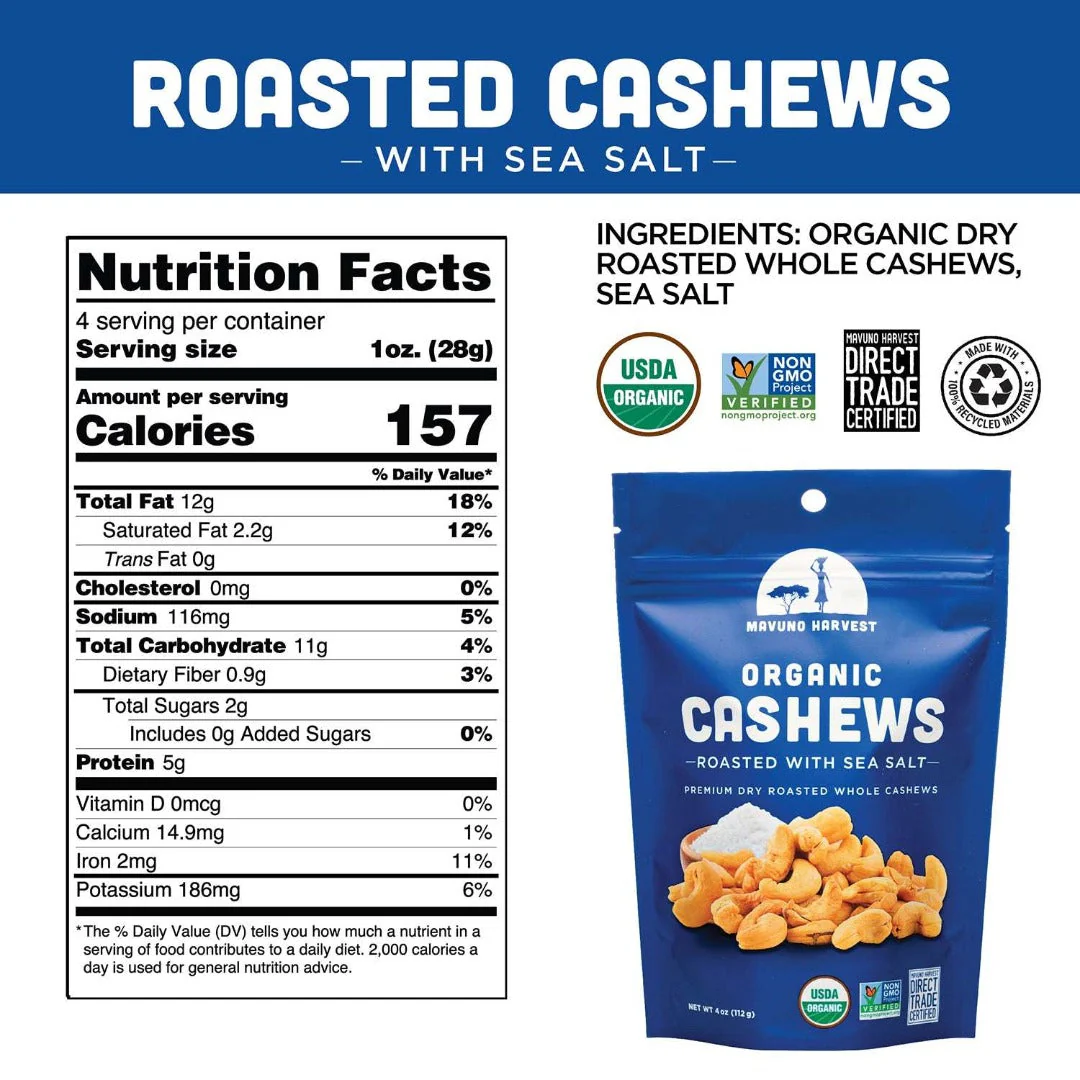 Organic Dry Roasted Cashews with Sea Salt - Image 7
