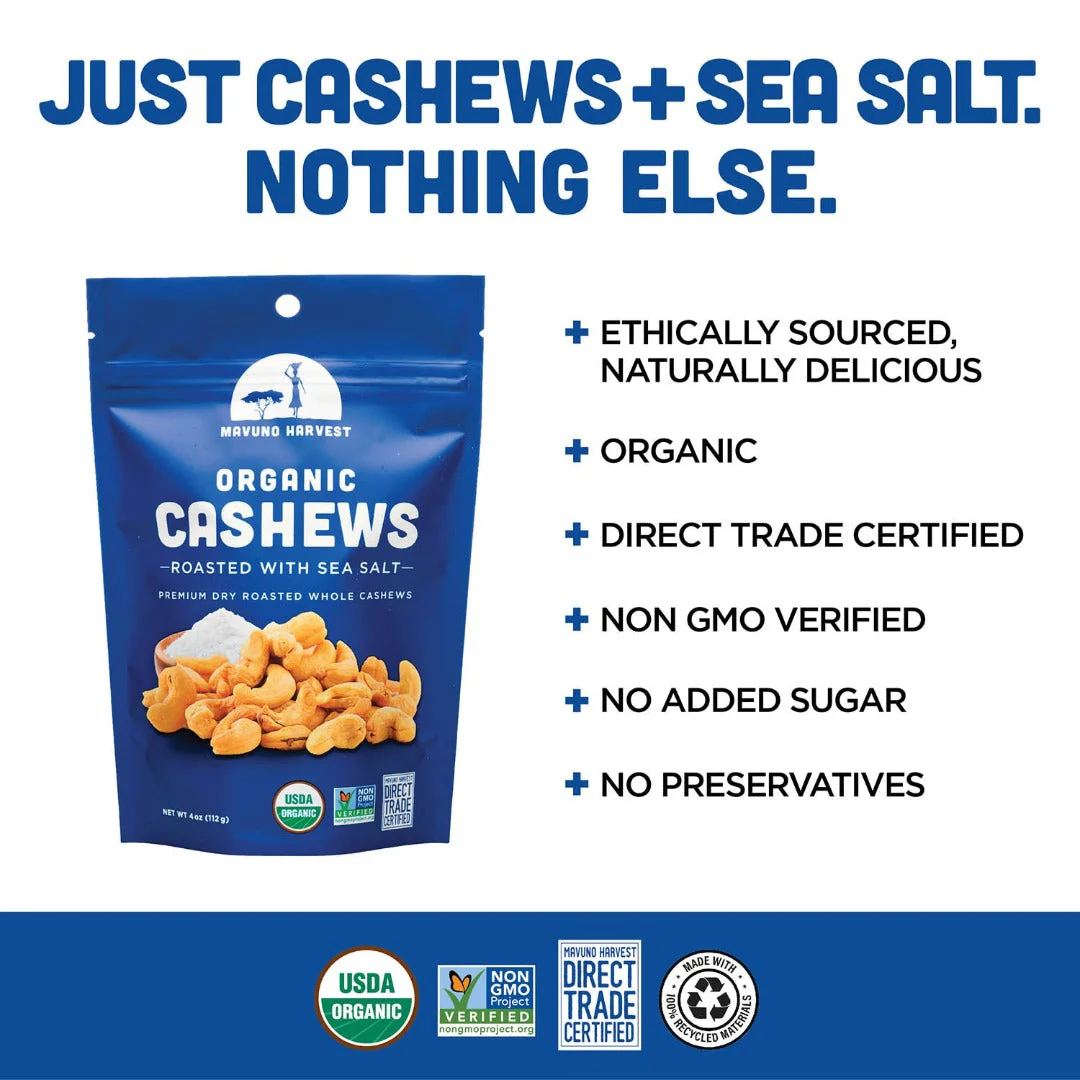 Organic Dry Roasted Cashews with Sea Salt - Image 8