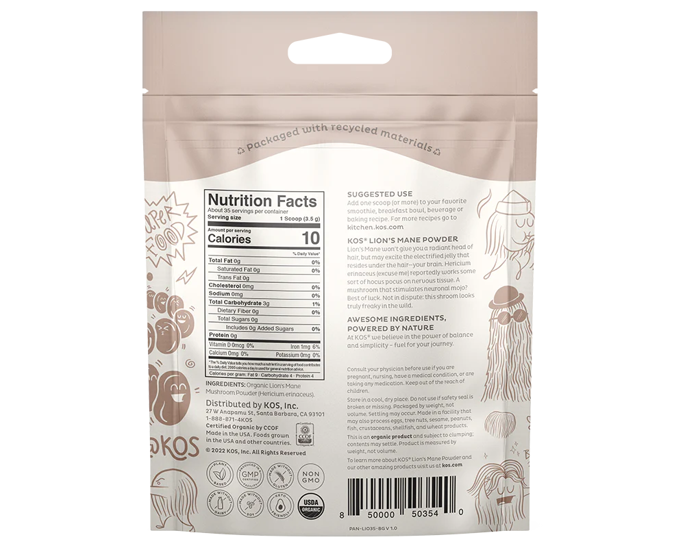 Organic Lion's Mane Powder, 35 Servings - Image 3