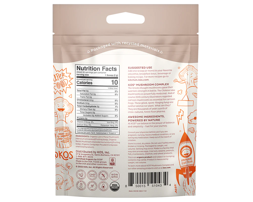 Organic Mushroom Complex Powder - 35 Servings - Image 3