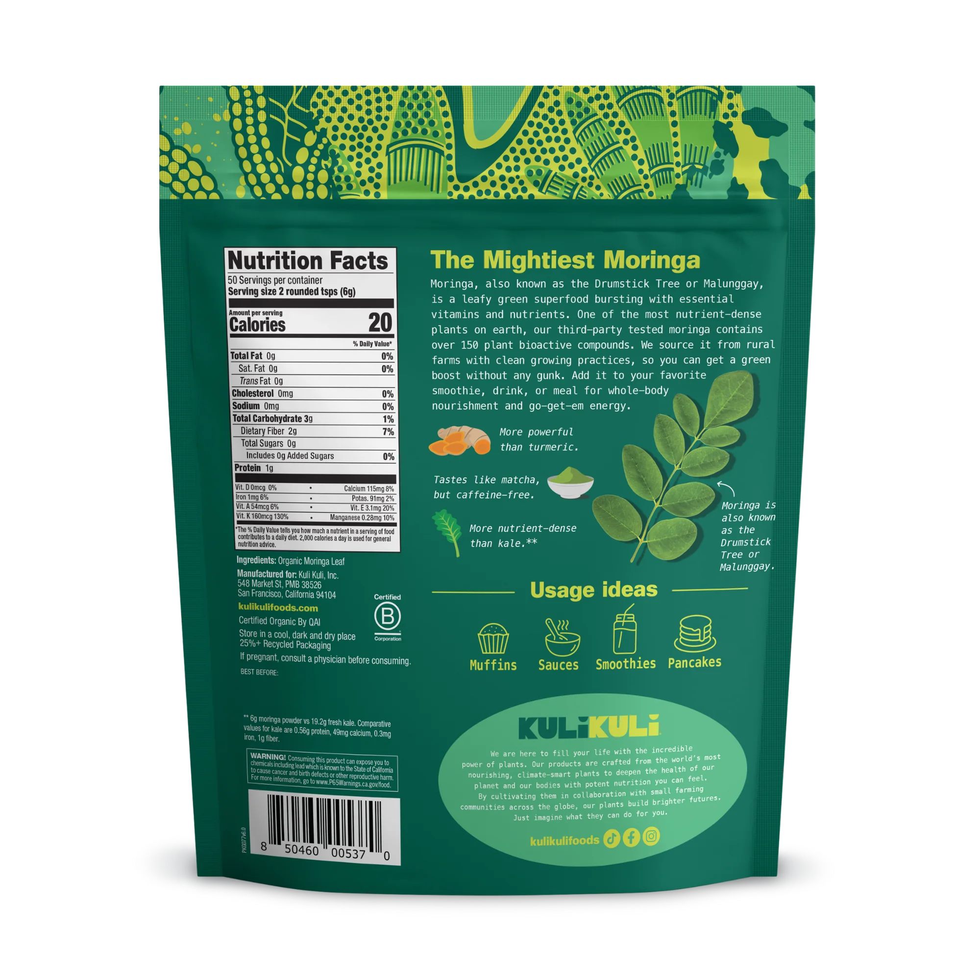 Organic Pure Moringa Powder (10.6 oz) - Image 5