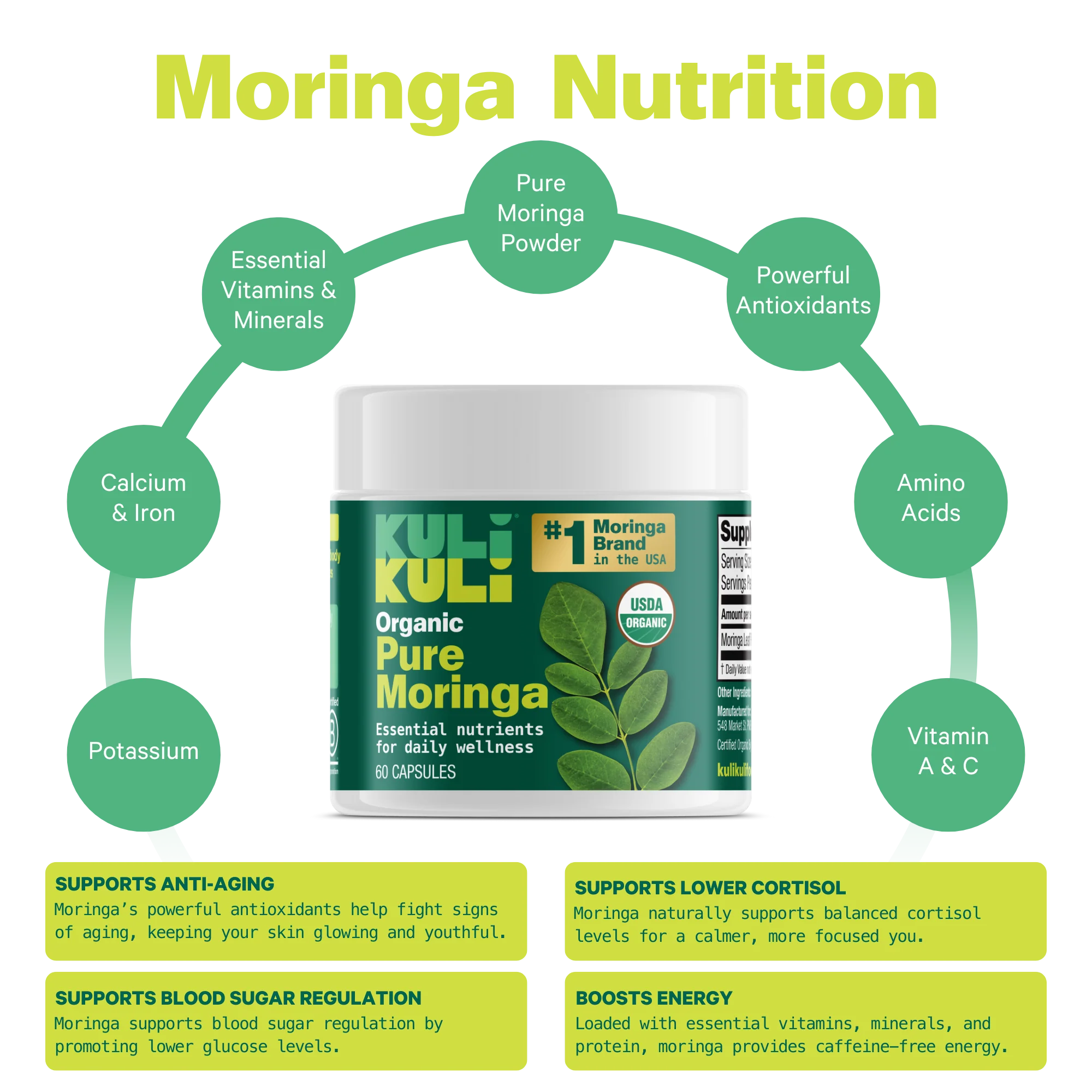 Organic Pure Moringa Powder Capsules (60-Count) - Image 5
