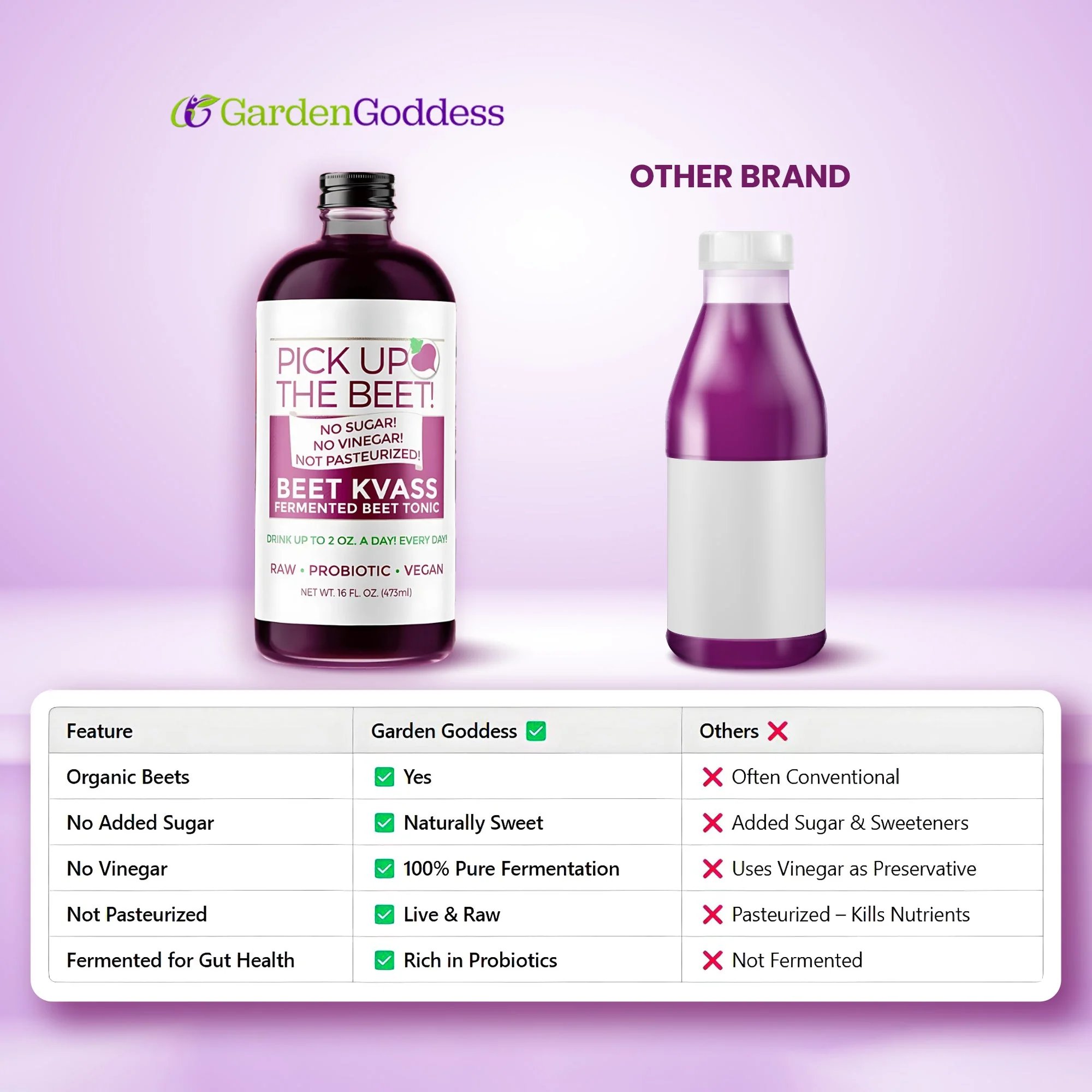 Organic Raw Beet Juice Kvass with Nutrients 2 oz Bottles - Image 3