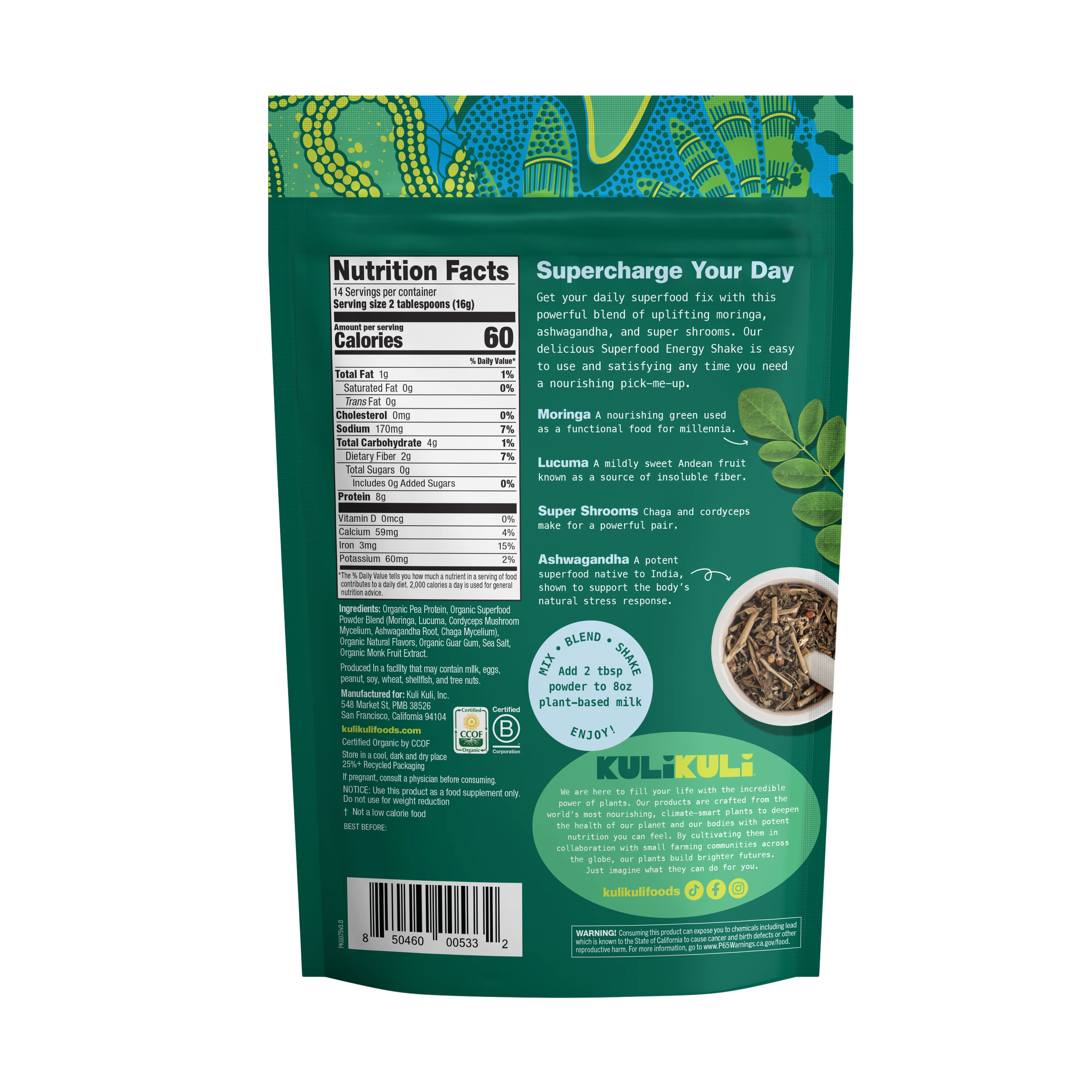 Organic Superfood Energy Shake - Vanilla - Image 6