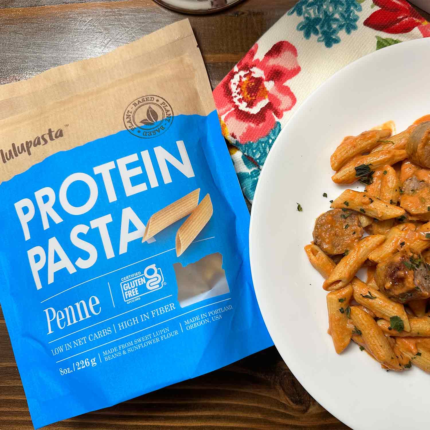 Penne Protein Pasta - 19g Protein & 4g Net Carb, Lupin Pasta, Keto Pasta, Gluten Free, 8 oz. - Image 6