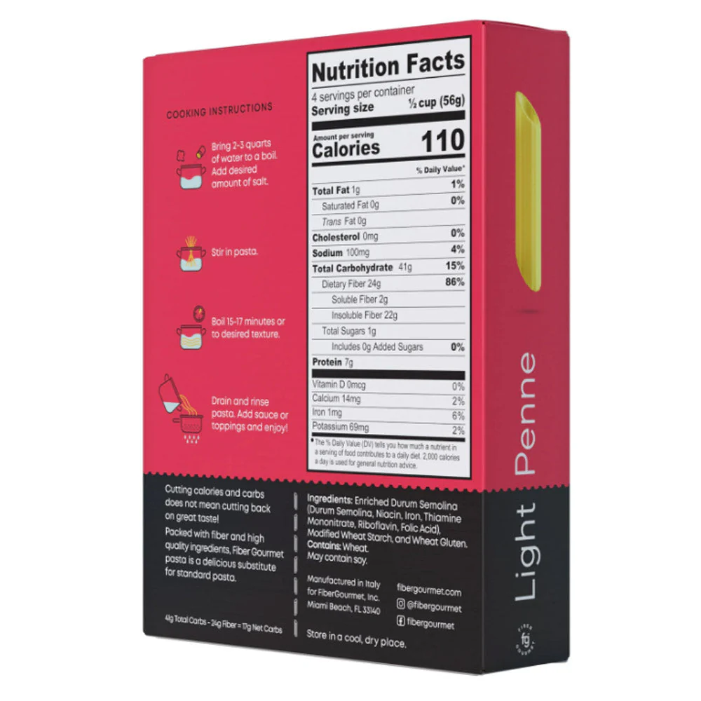 Penne Shaped High Fiber Pasta - Protein Packed, Non GMO, Vegan, Low Calorie - Image 6