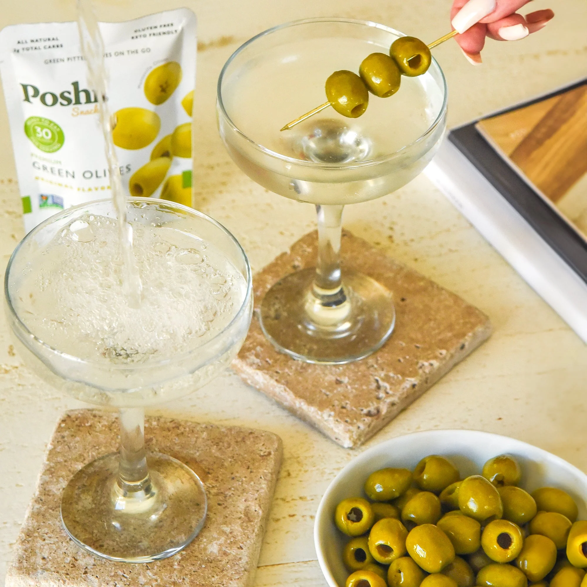 Pitted Green Olives Original Flavor - 10 Snack Packs (1.1 OZ/Pouch) - Image 8