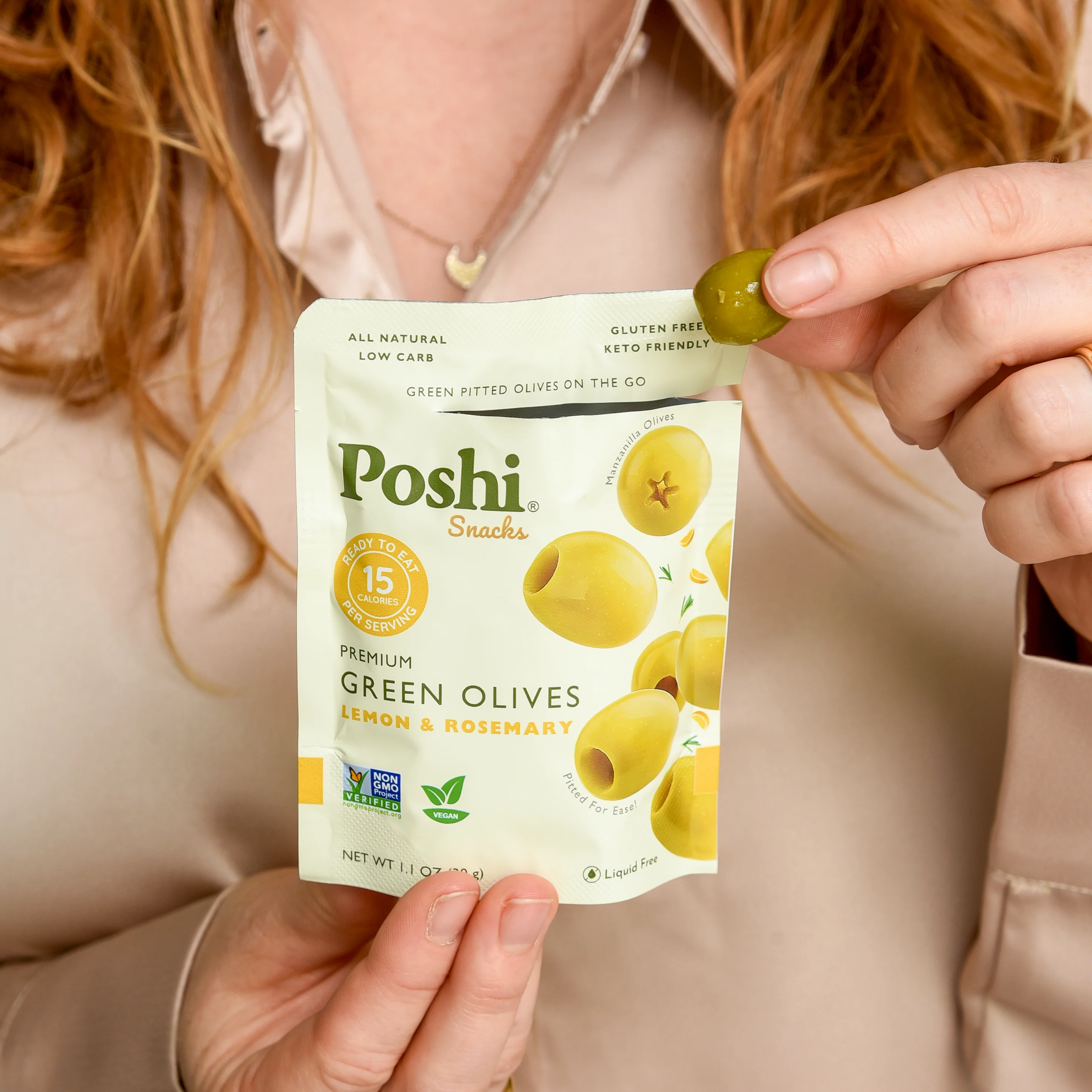 Pitted Green Olives With Lemon & Rosemary - 10 Snack Packs (1.1 OZ/Pouch) - Image 6