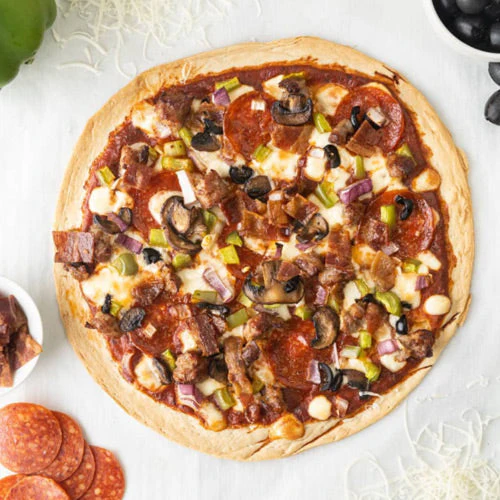 Pizza Crusts - 0g Net Carb, High in Protein, High Fiber, Non-GMO - 2 Thin Crusts Per Package - Image 3