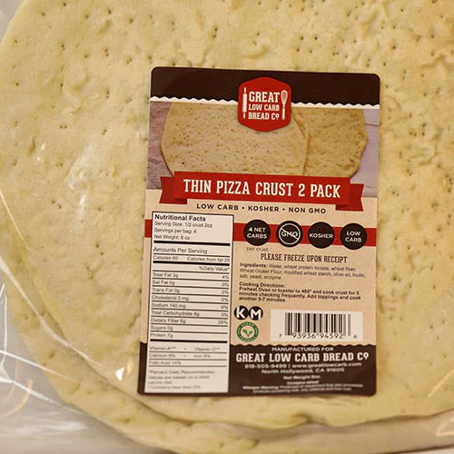 Pizza Crusts - 0g Net Carb, High in Protein, High Fiber, Non-GMO - 2 Thin Crusts Per Package - Image 4