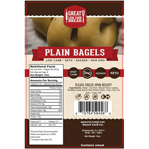Plain Bagel - 0g Net Carb, High in Protein, High Fiber, Non-GMO - Image 3