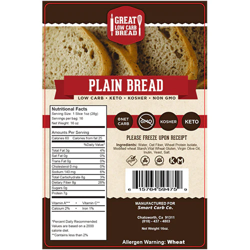 Plain Sliced Bread - 0g Net Carb, High in Protein, High Fiber, Non-GMO - Image 3