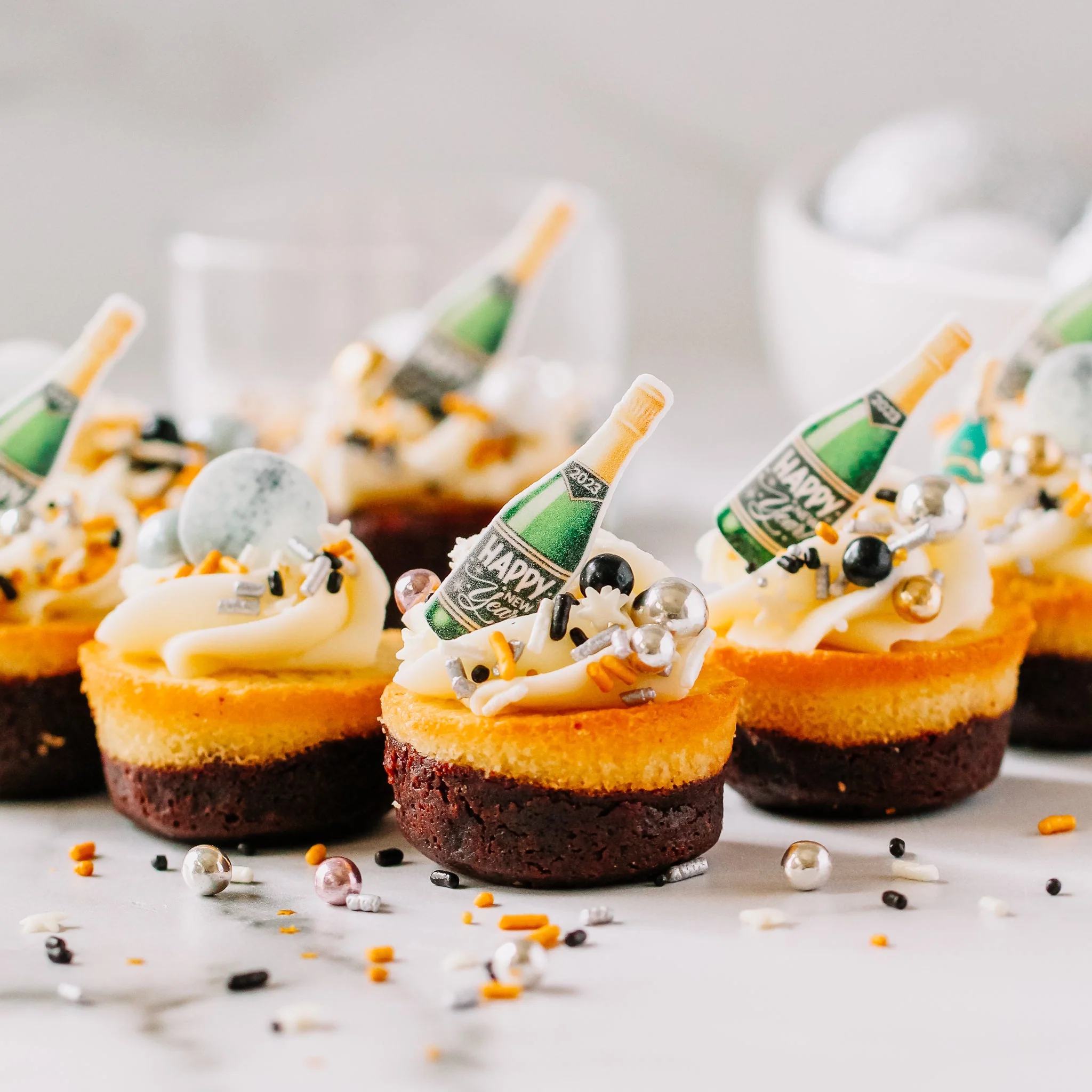 Pop The Champagne Edible Cupcake Toppers - Image 2