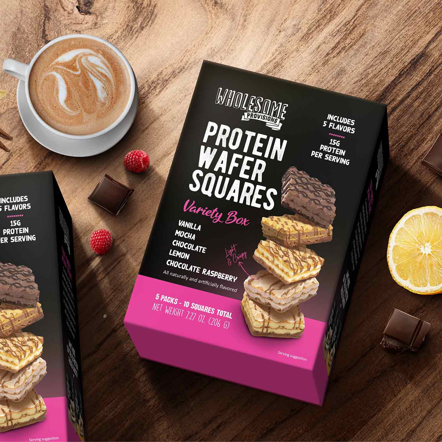 Protein Wafers Squares - 15g Protein, 5 Flavor Variety Pack, Low in Sugar, Light & Crispy - Image 4
