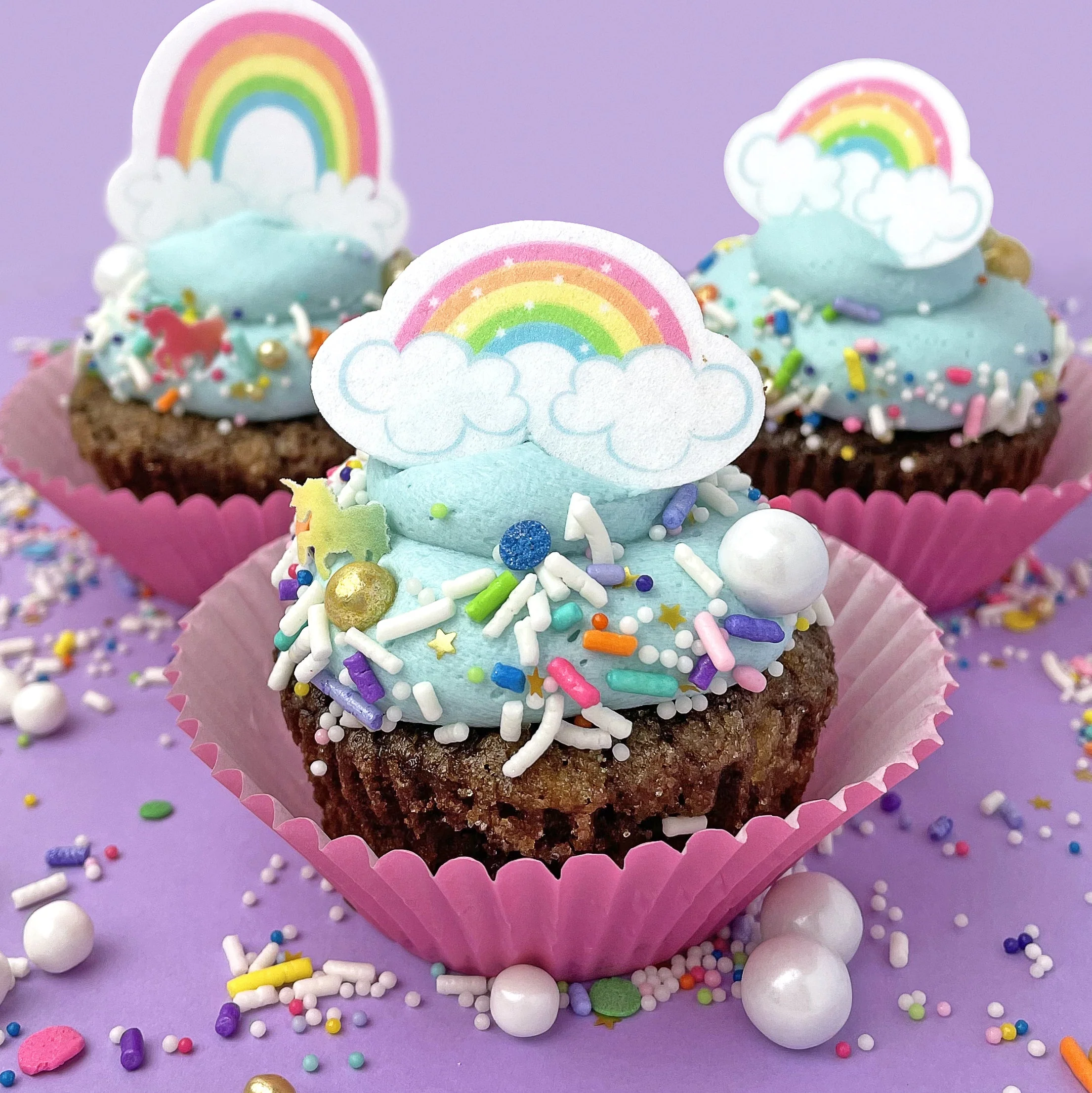 Rainbow Edible Cupcake Toppers - Image 2