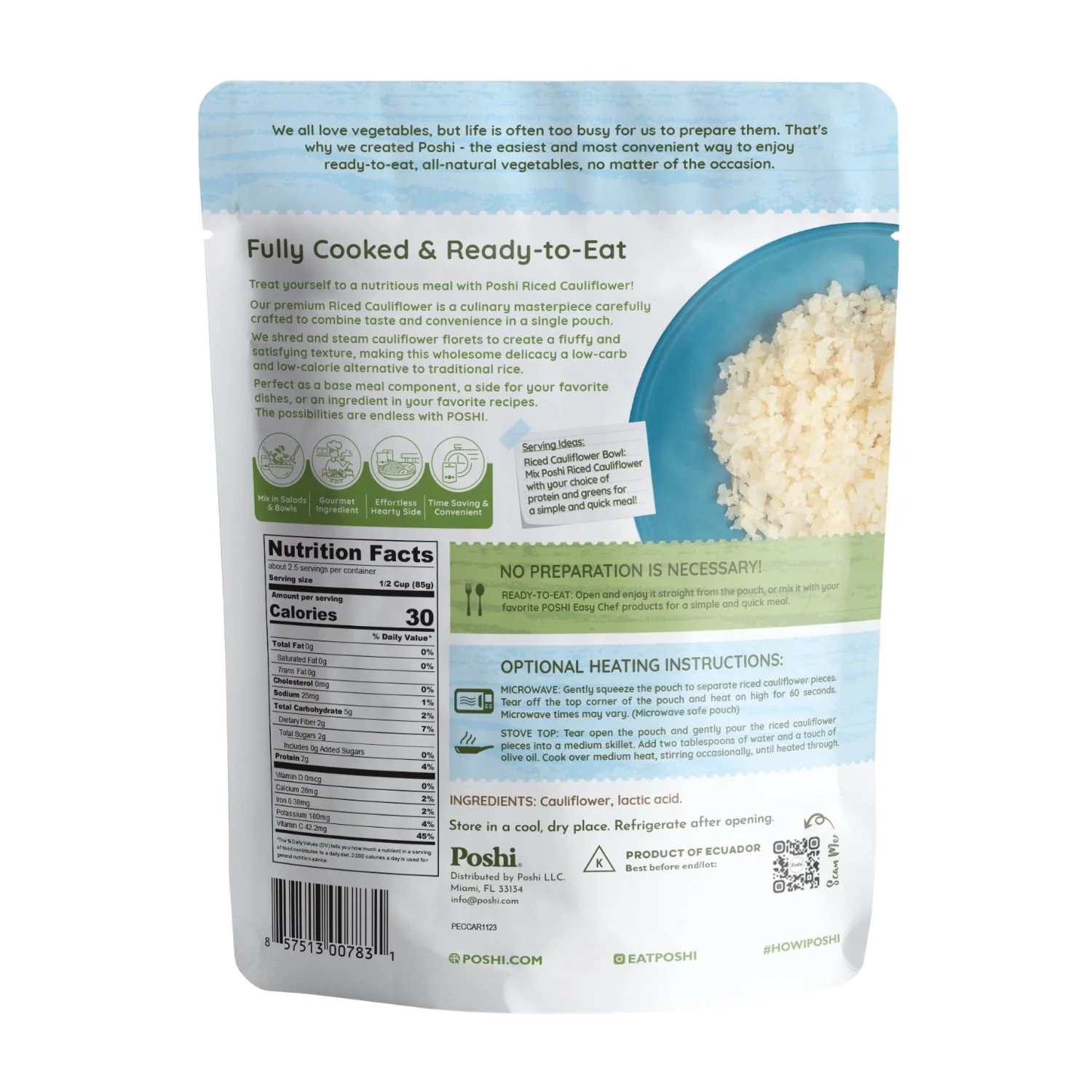 Riced Cauliflower | Easy Chef - 10 Pack (7 OZ/Pouch) - Image 3
