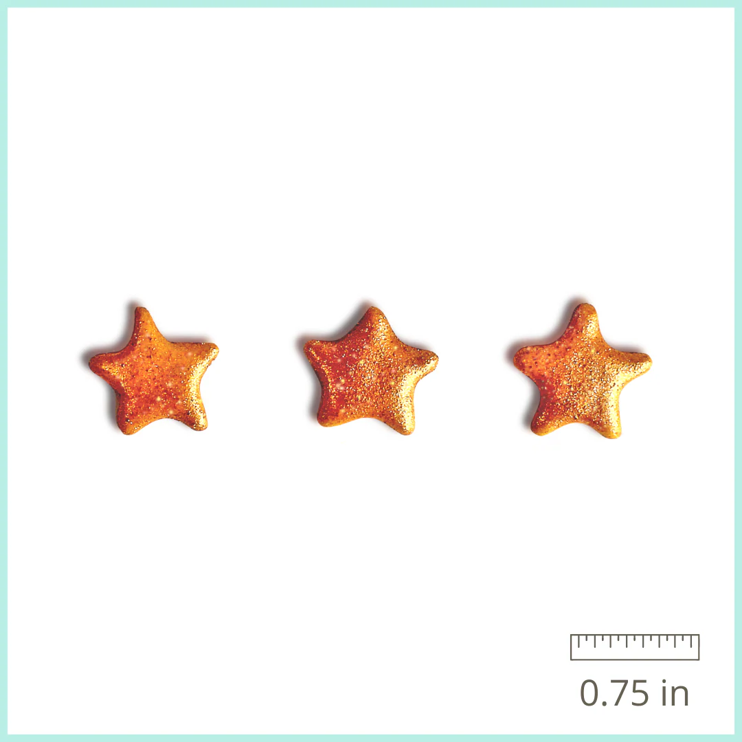 Royal Icing Glittery Gold Stars (12ct) - Image 2