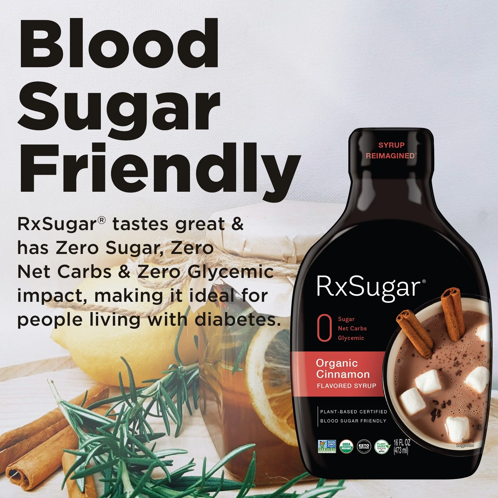 RxSugar Organic Cinnamon Syrup - Image 3