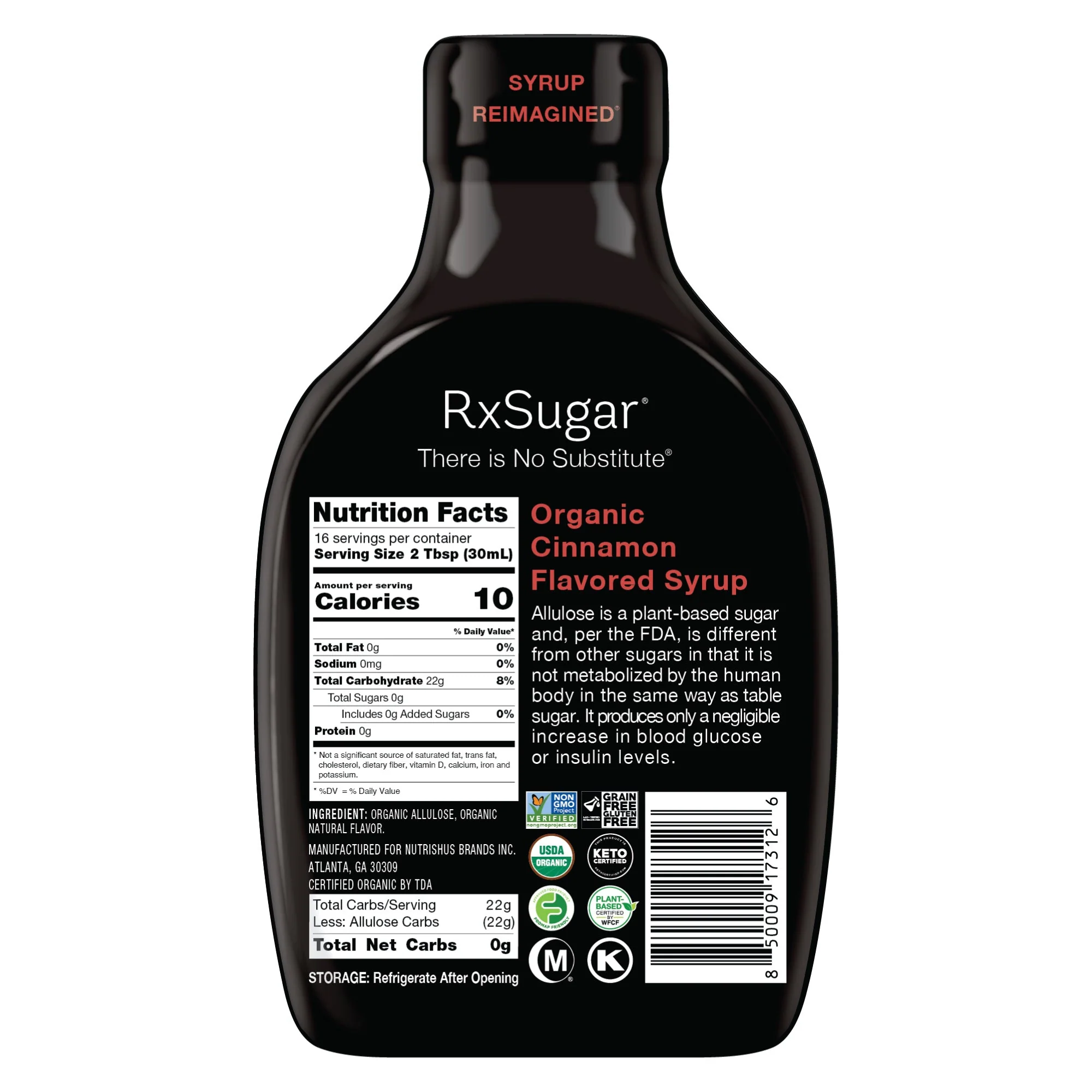 RxSugar Organic Cinnamon Syrup - Image 9