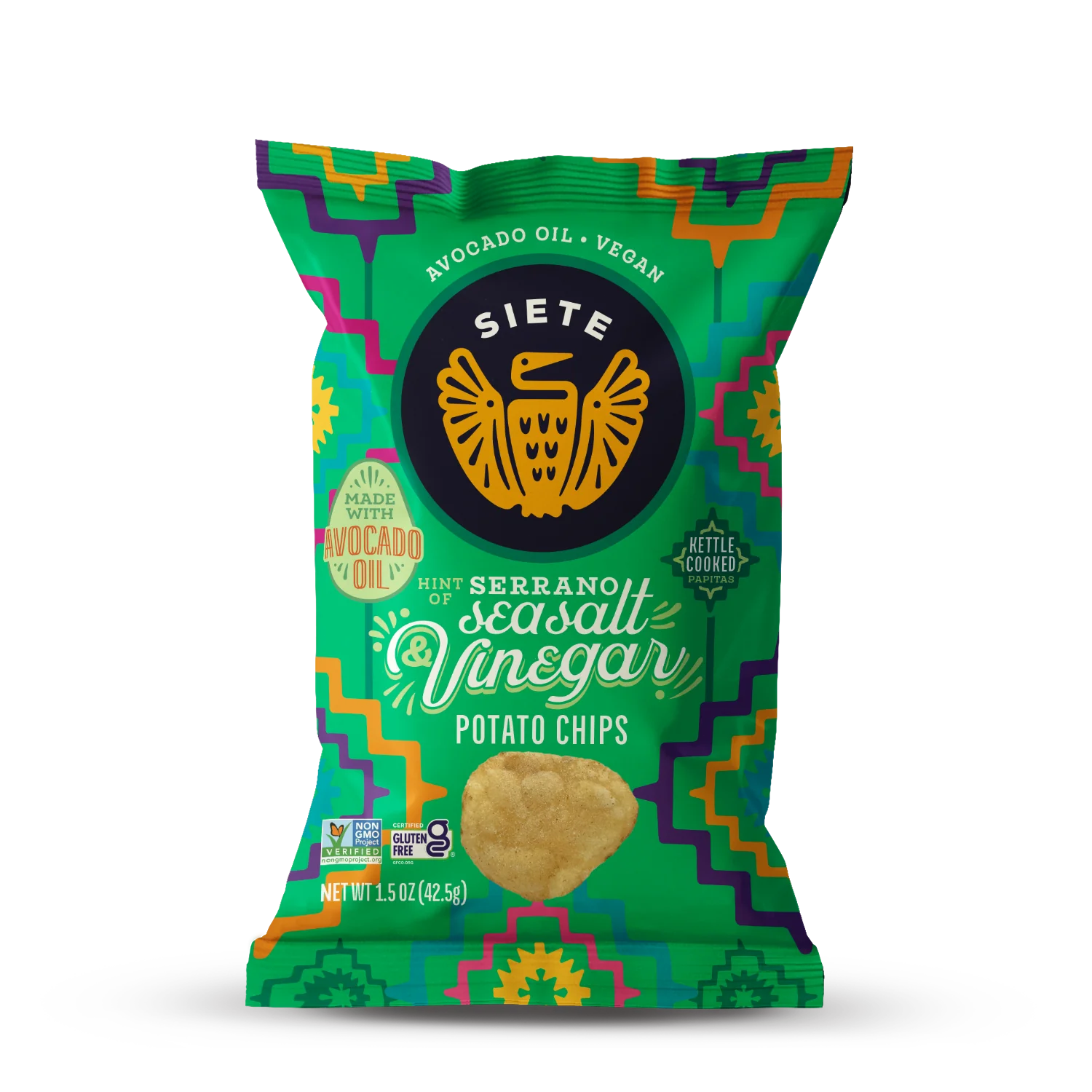 Sea Salt & Vinegar Kettle Cooked Potato Chips with a Hint of Serrano 1.5 oz - 24 bags