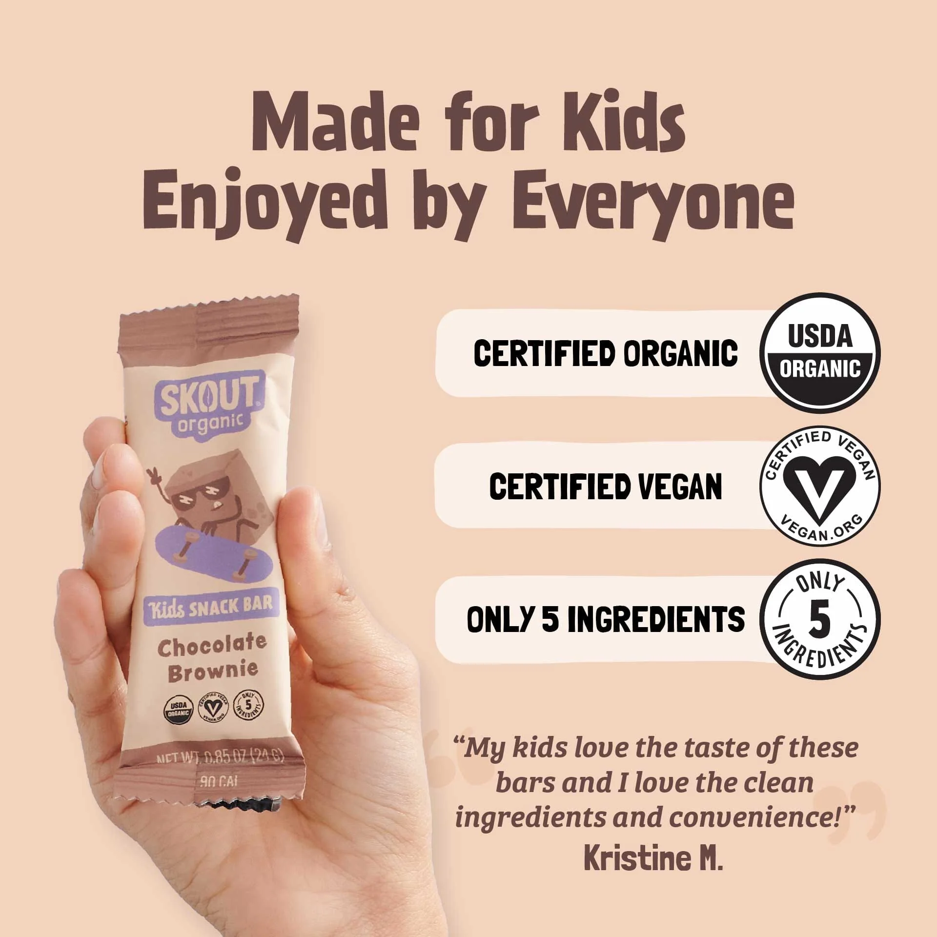 Skout Organic Chocolate Brownie Kids Bar - Image 3