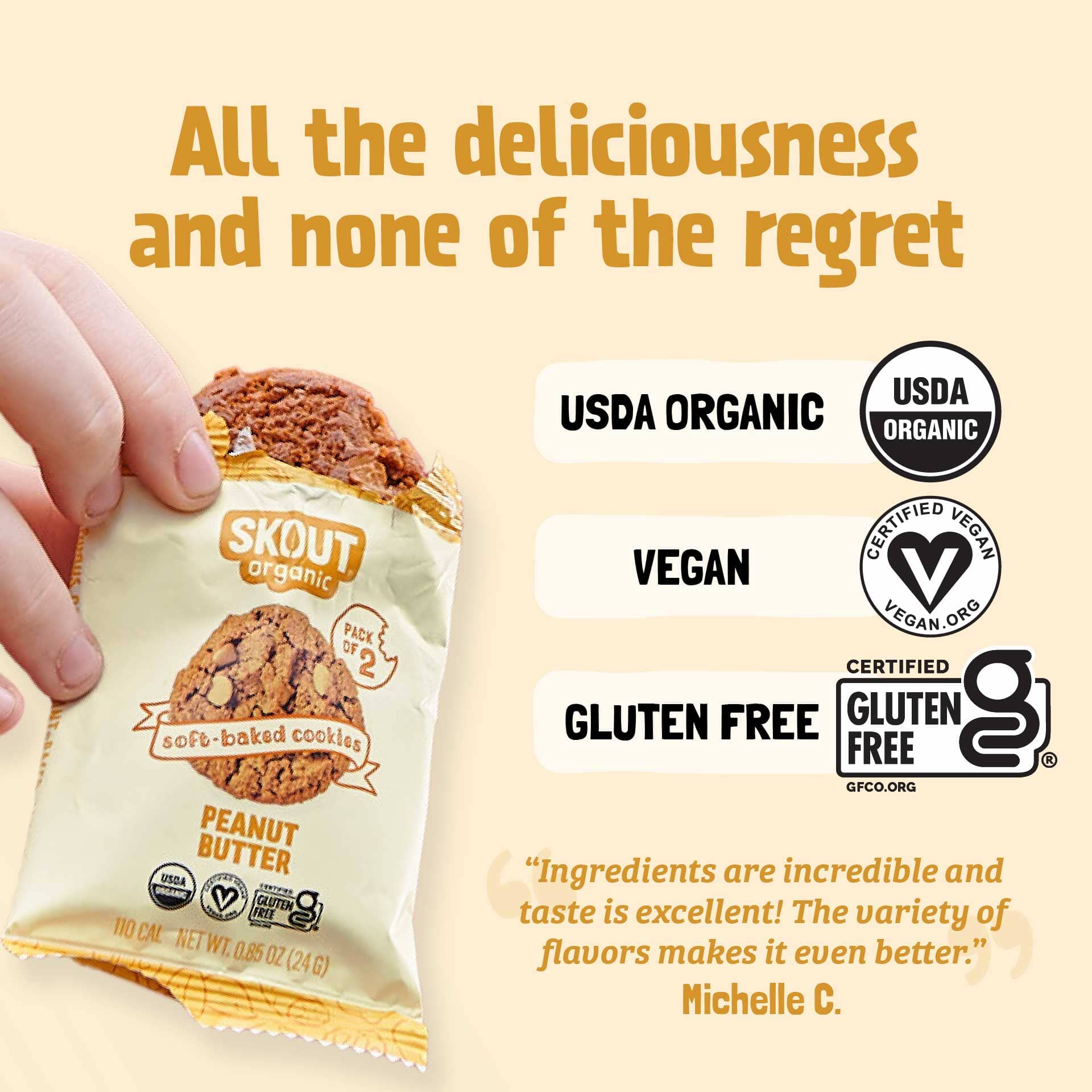 Skout Organic Peanut Butter Soft Baked Cookies - Image 3