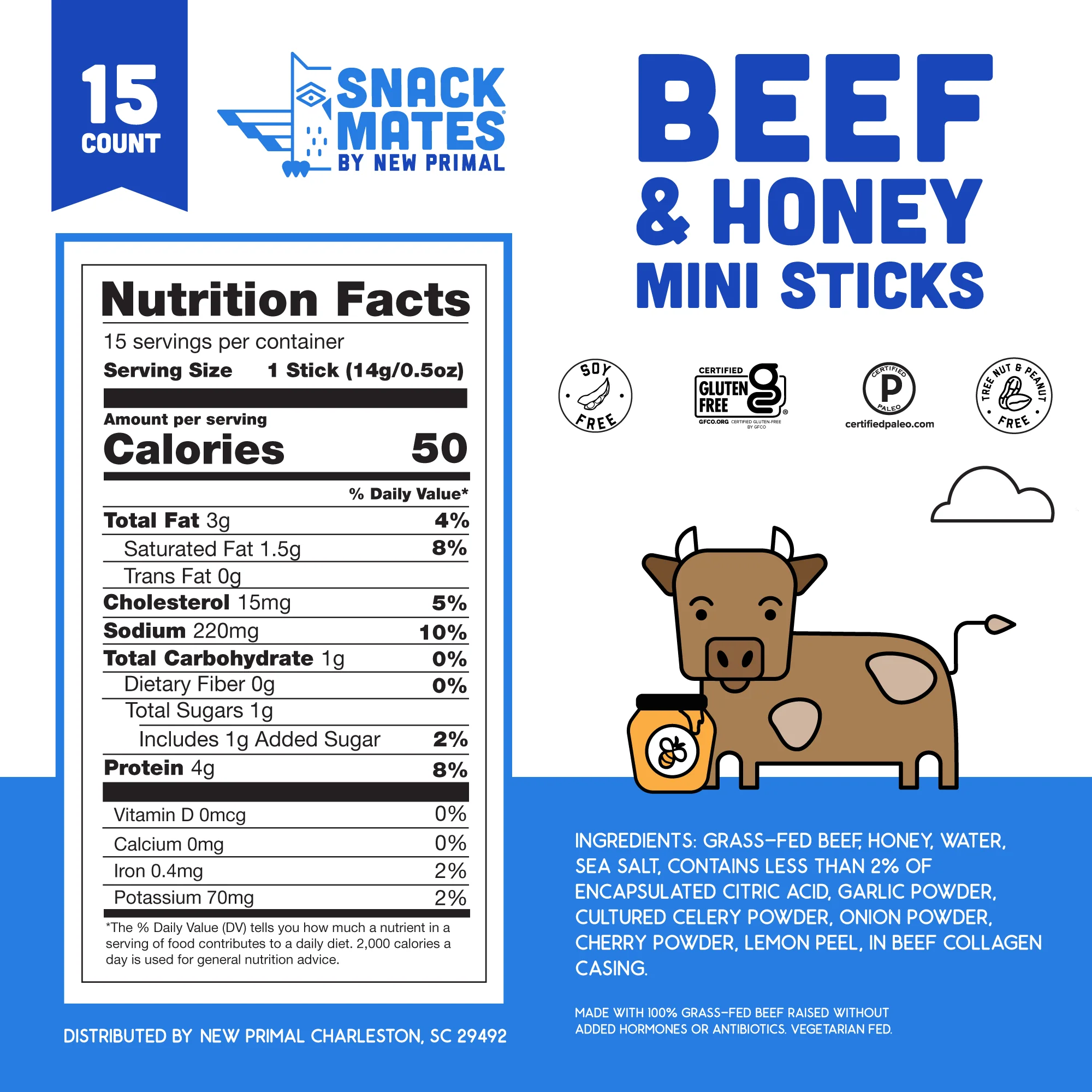 Snack Mates Beef & Honey Mini Meat Sticks Value Pack (15 Mini-Sticks) - Image 3