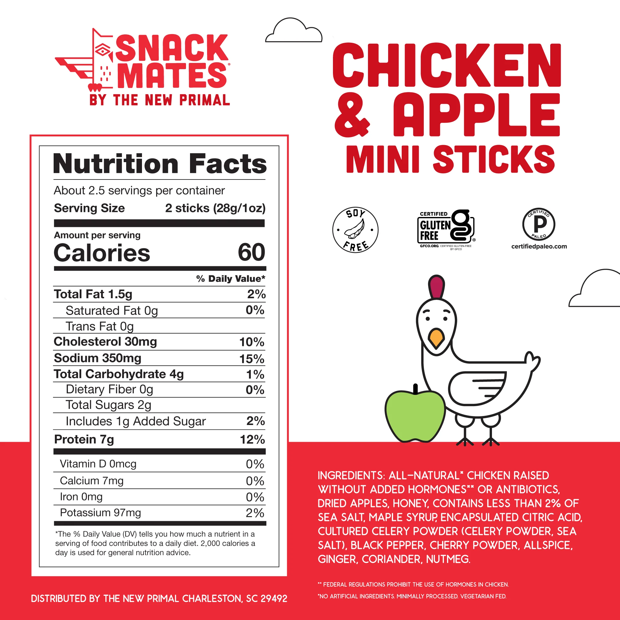 Snack Mates Chicken and Apple Mini Meat Sticks, All-Natural Chicken (8 Packs, 40 Mini-Sticks) - Image 3