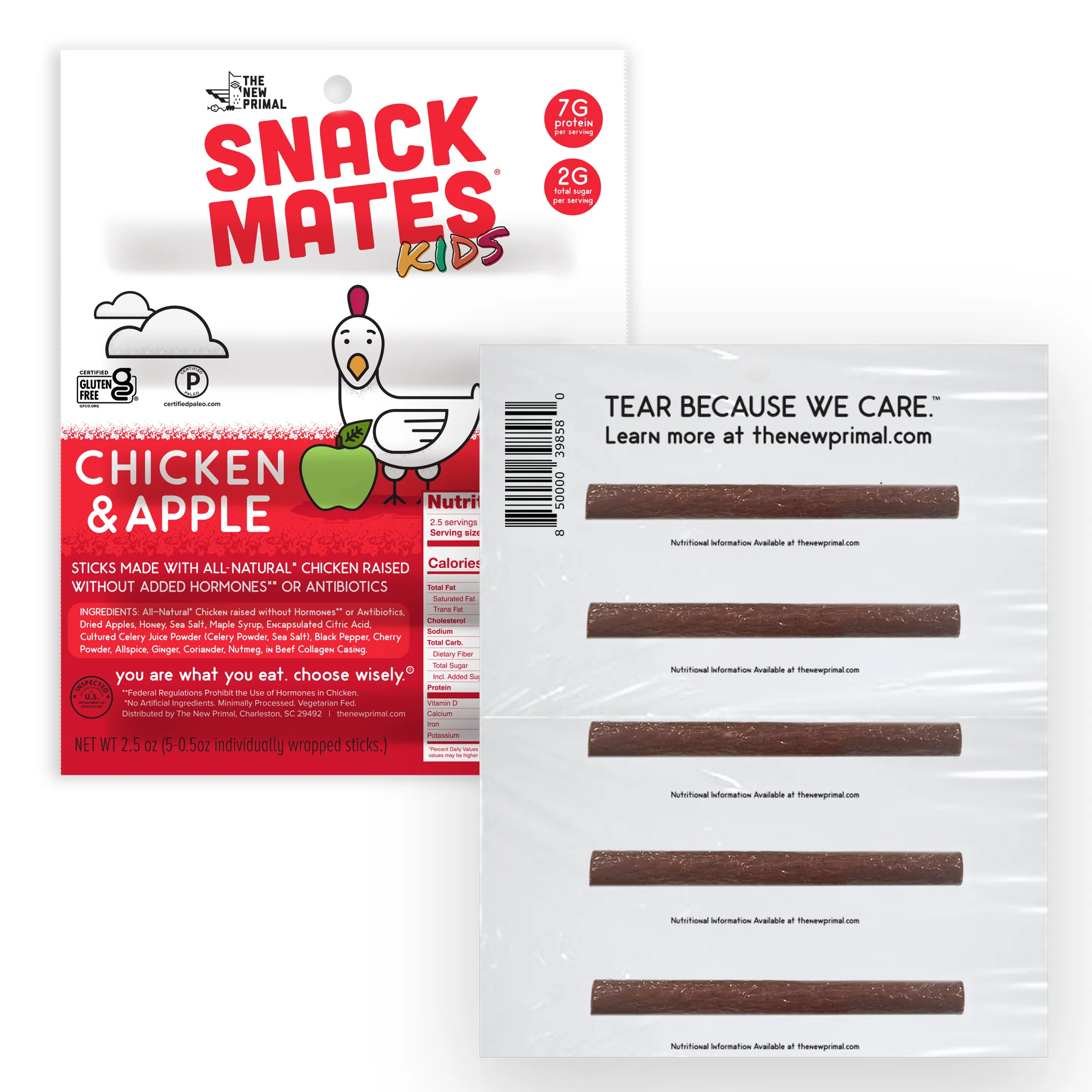 Snack Mates Chicken and Apple Mini Meat Sticks, All-Natural Chicken (8 Packs, 40 Mini-Sticks) - Image 6